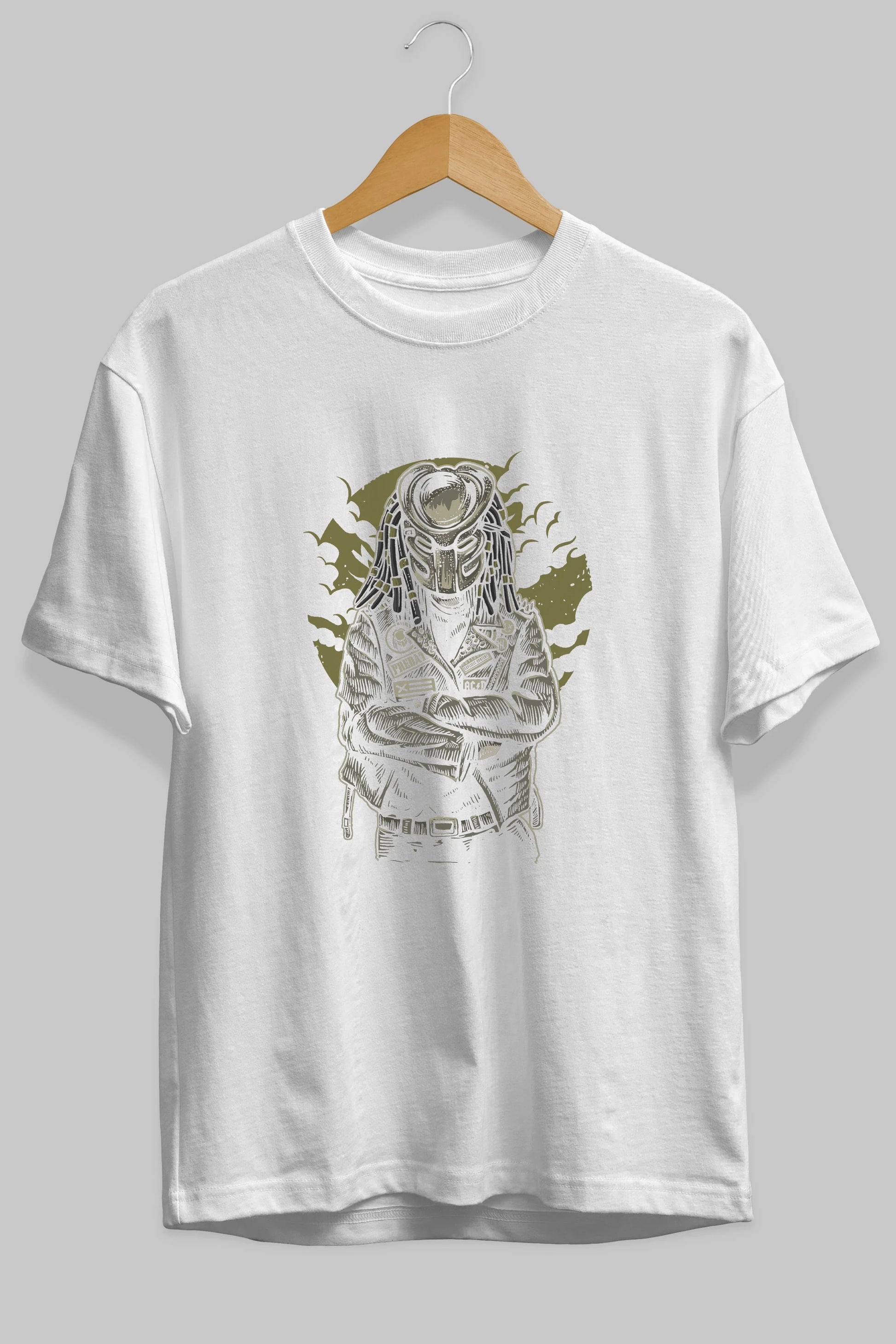 Predator Ön Baskılı Oversize t-shirt Erkek Kadın Unisex %100 Pamuk tişort
