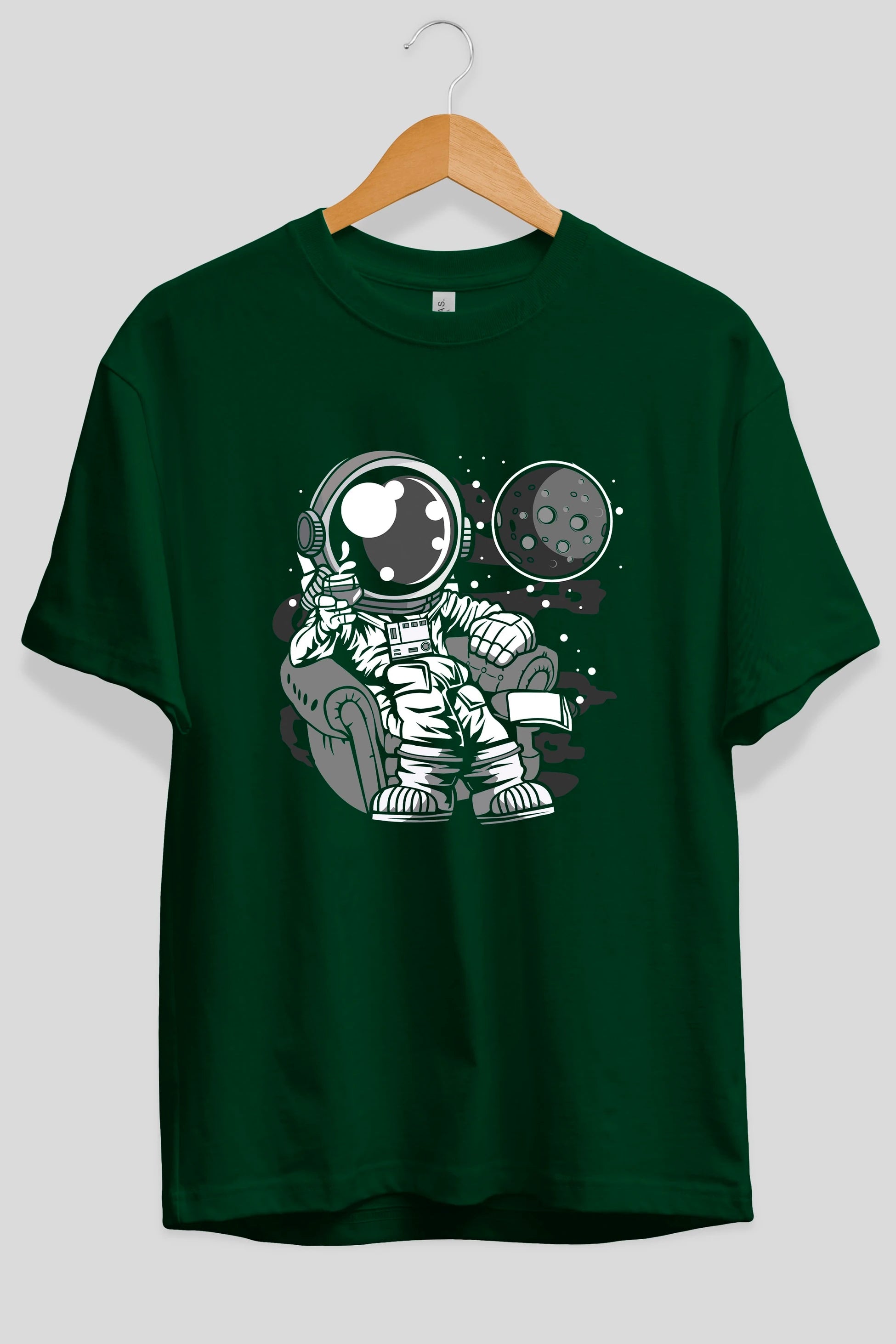 Astronaut Drinking And Relax Ön Baskılı Oversize t-shirt Erkek Kadın Unisex