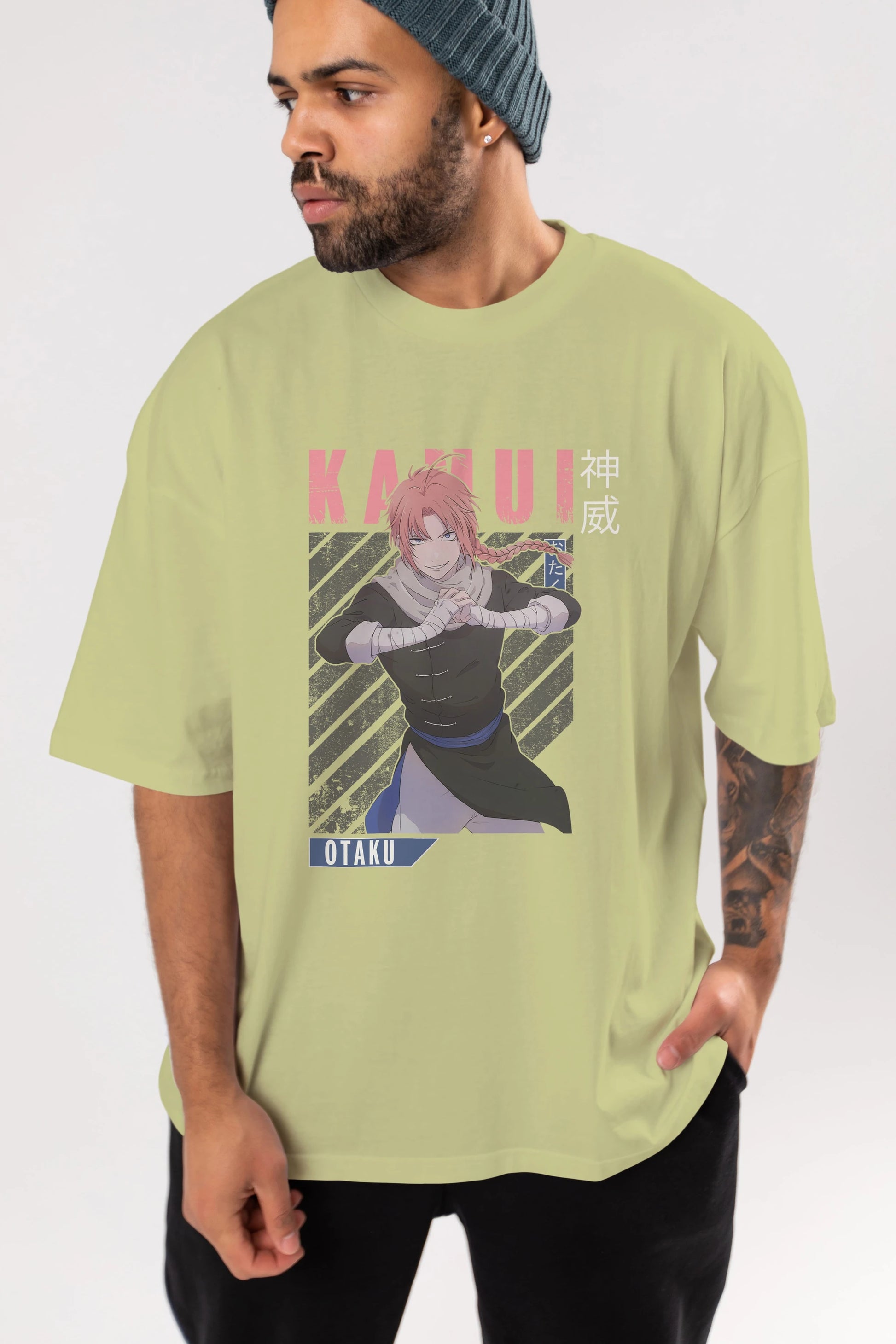 Kamui GINTAMA Anime Ön Baskılı Oversize t-shirt %100 pamuk Erkek Kadın Unisex