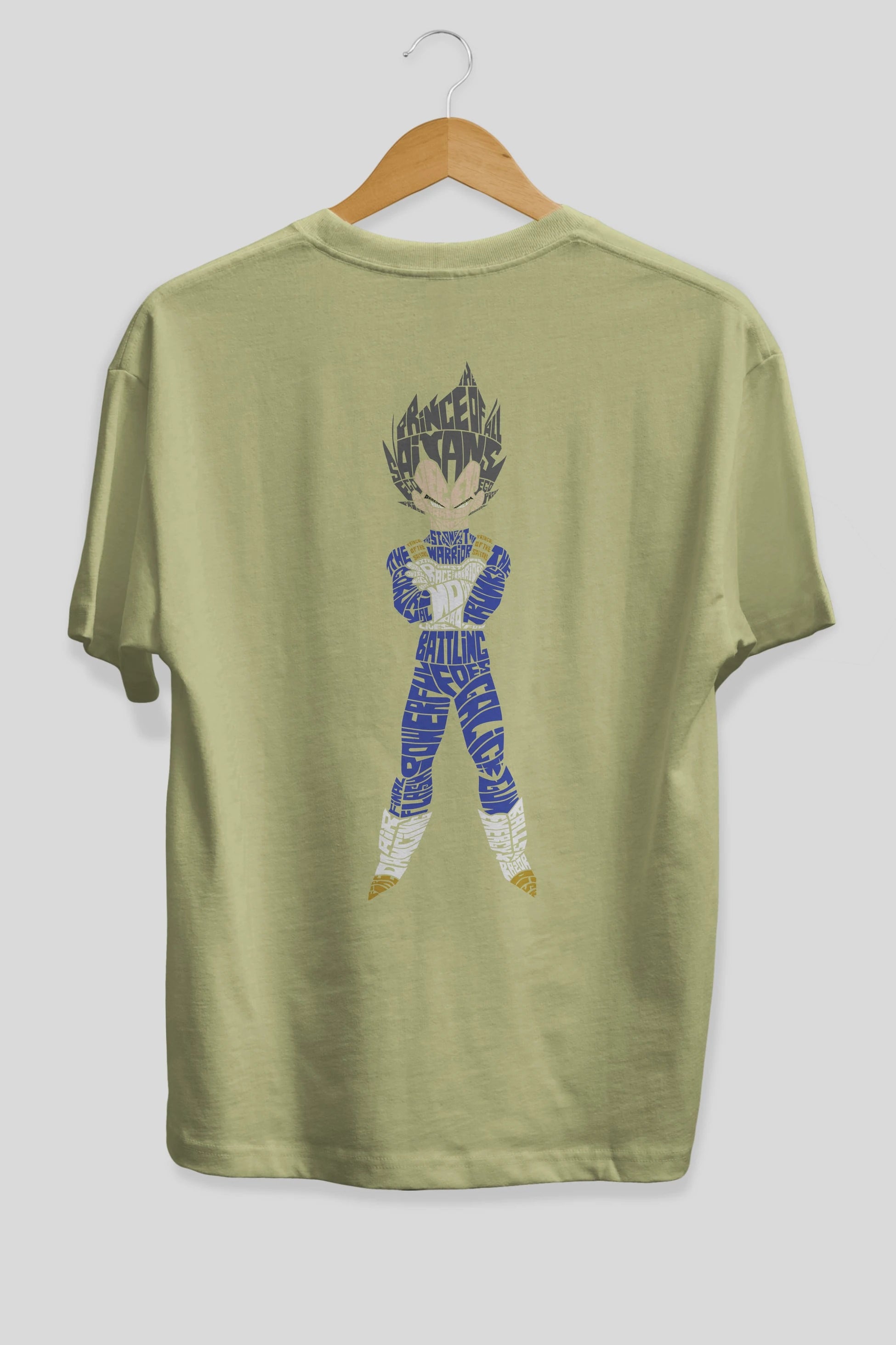Vegeta Arka Baskılı Oversize t-shirt %100 pamuk Erkek Kadın Unisex