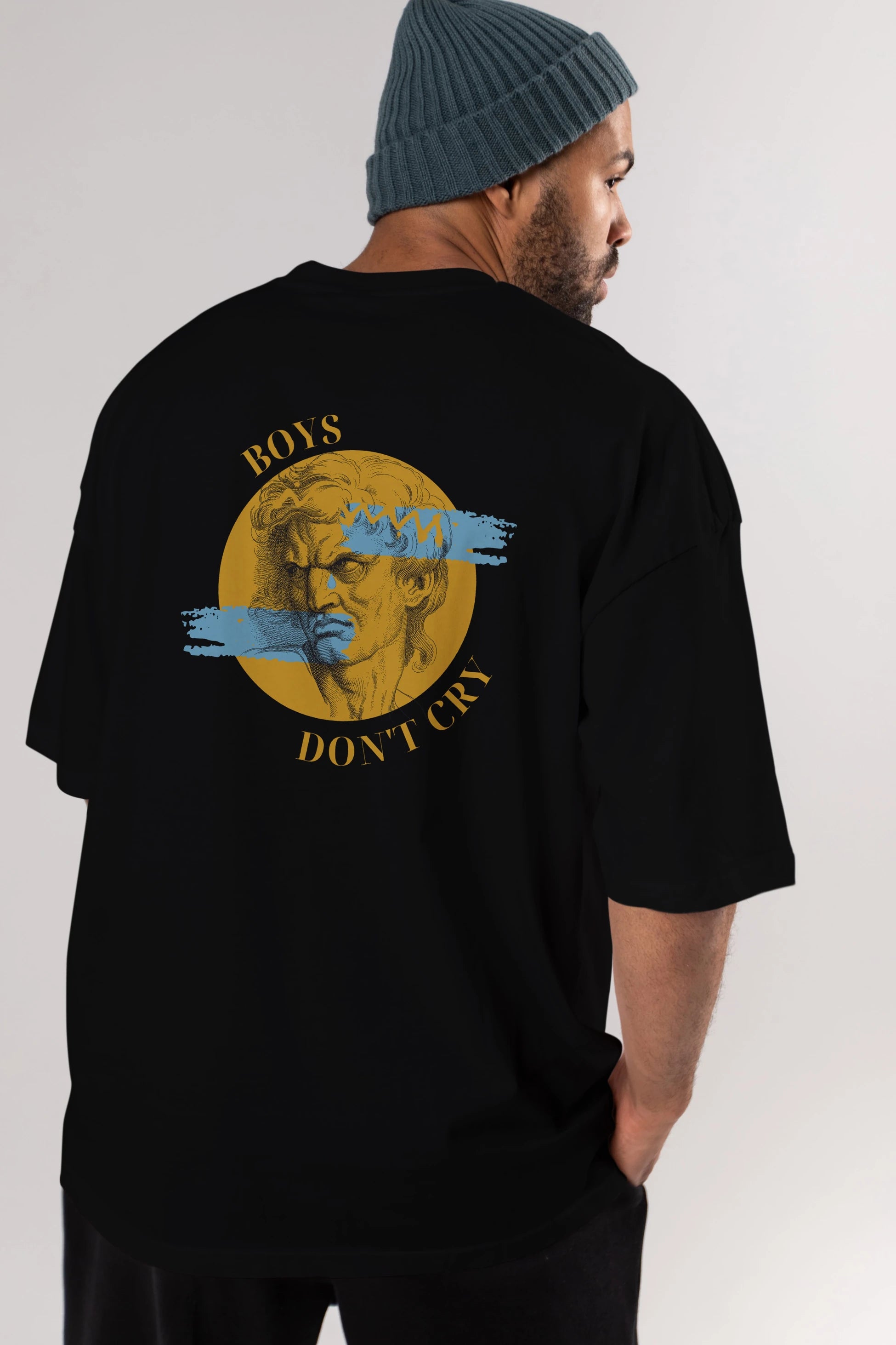 Boys Don't Cry Yazılı Arka Baskılı Oversize t-shirt Erkek Kadın Unisex
