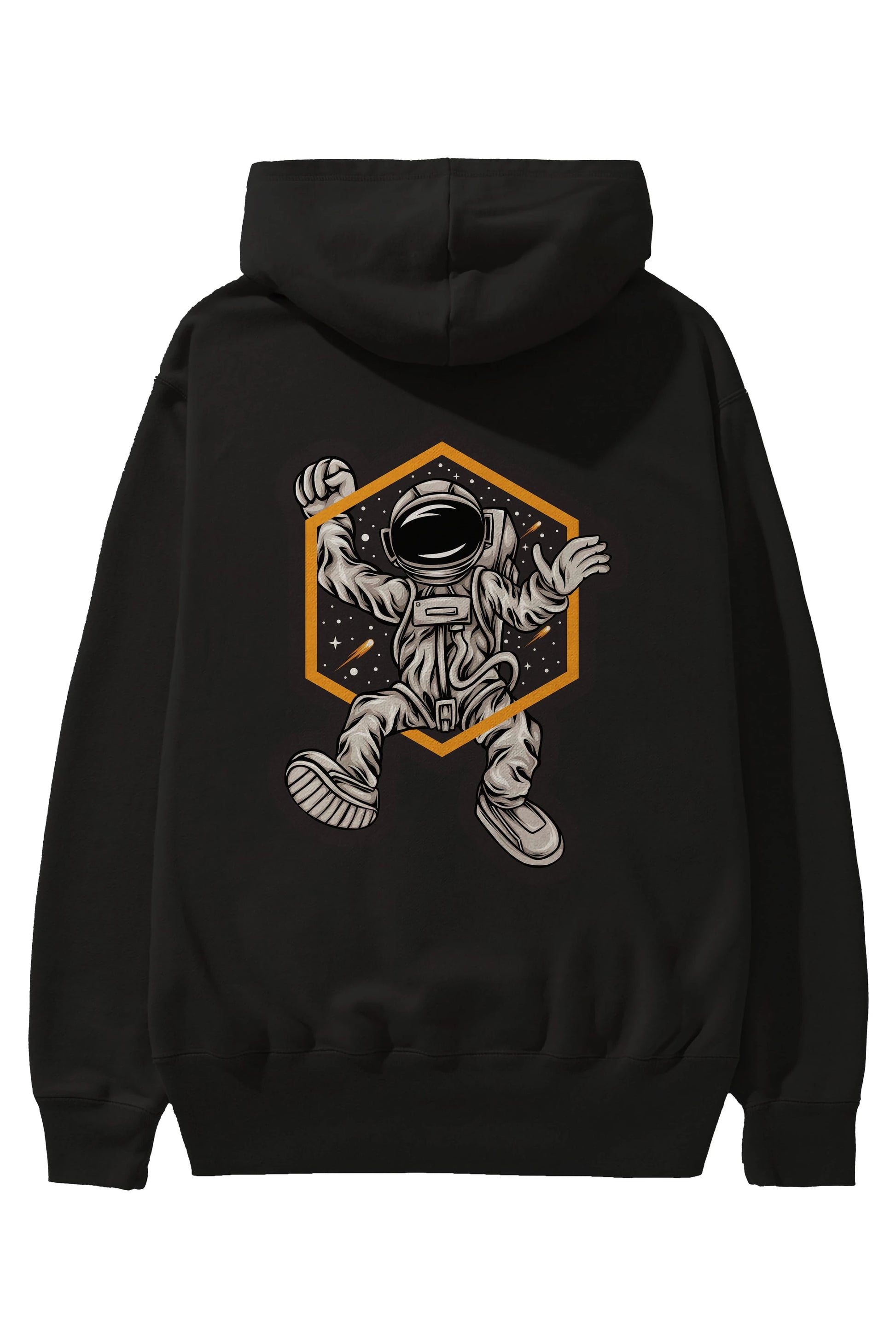 Astrofun Sticker Arka Baskılı Hoodie Oversize Kapüşonlu Sweatshirt Erkek Kadın Unisex