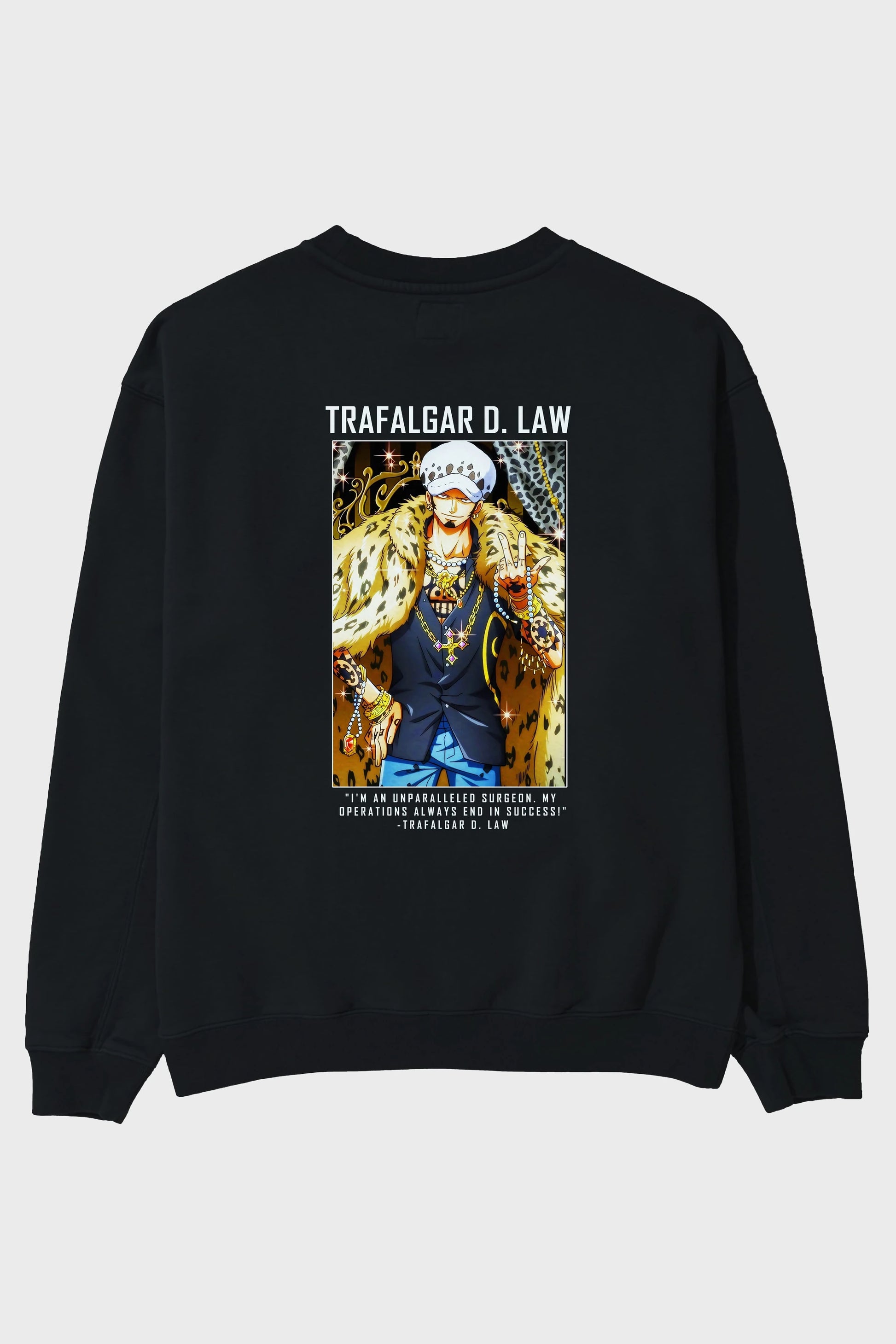 Trafalgar D. Water Law 2 Arka Baskılı Anime Oversize Sweatshirt Erkek Kadın Unisex