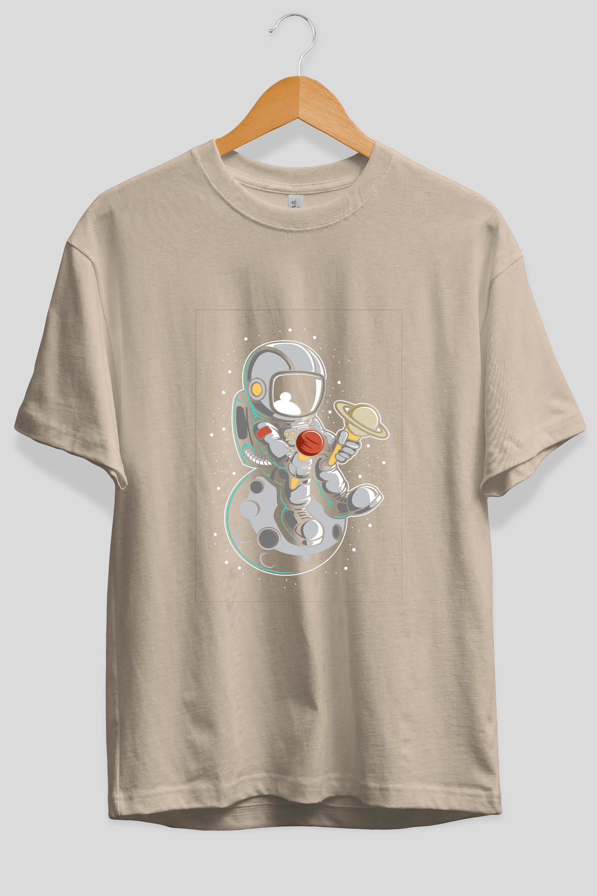 Astronaut Ice Cream (2) Ön Baskılı Oversize t-shirt Erkek Kadın Unisex