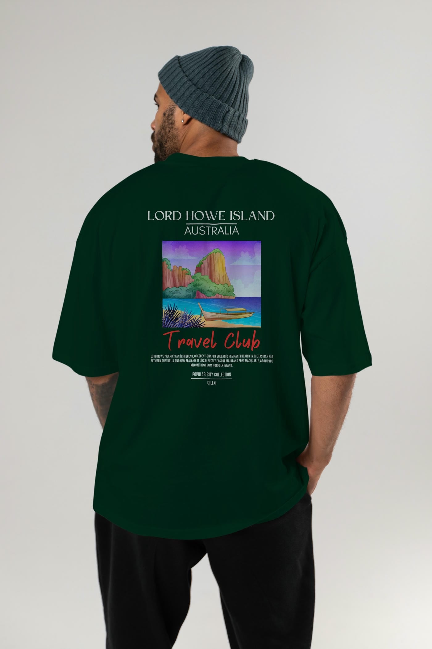 Lord Howe İsland Australia Arka Baskılı Oversize t-shirt Erkek Kadın Pamuk Bisiklet Yaka tişort