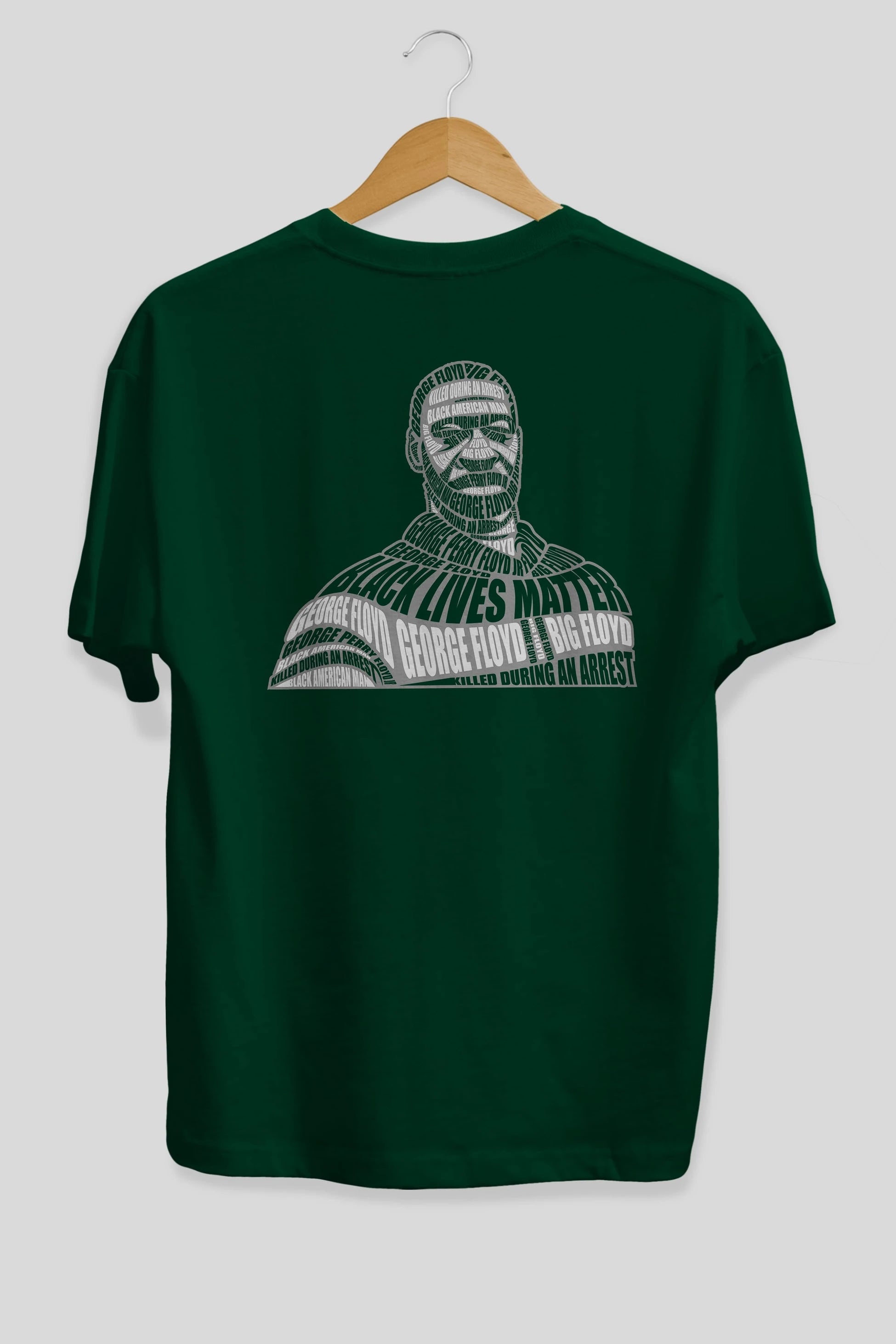 George Floyd Calligram Arka Baskılı Oversize t-shirt %100 pamuk Erkek Kadın Unisex