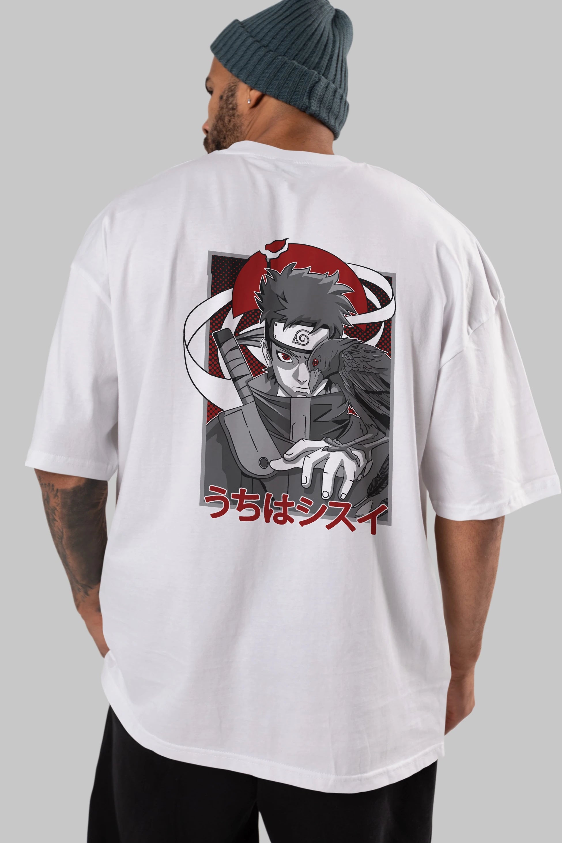 SHISUI UCHIHA NARUTO Anime Arka Baskılı Oversize t-shirt Erkek Kadın Unisex
