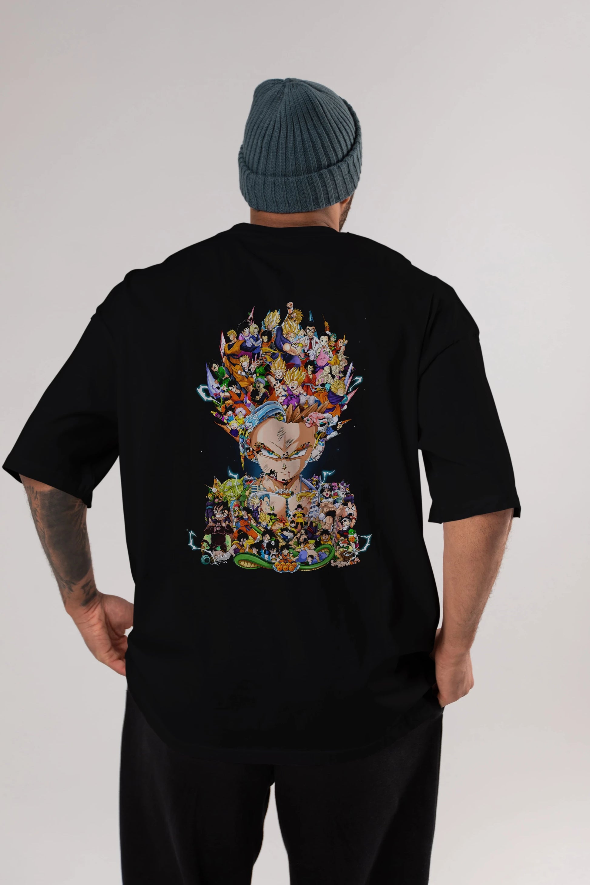 DRAGON BALL ART (2) Anime Arka Baskılı Oversize t-shirt Erkek Kadın Unisex