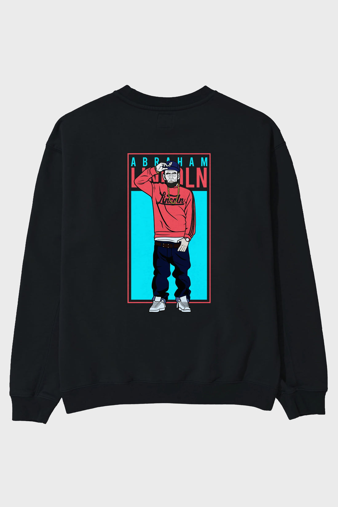 Abraham Lincoln Arka Baskılı Oversize Sweatshirt Erkek Kadın Unisex