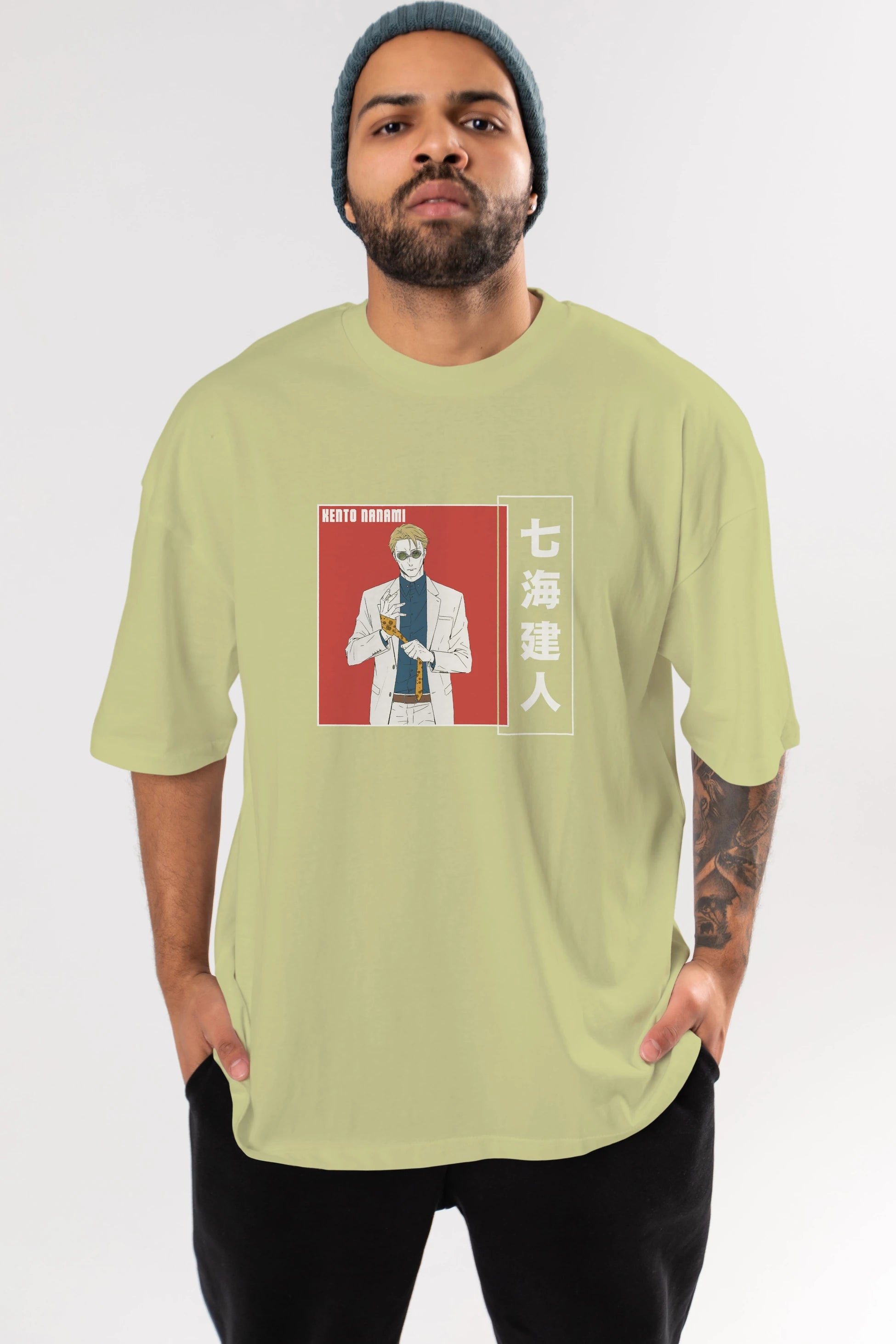 Kento Nanami 1 Anime Ön Baskılı Oversize t-shirt %100 pamuk Erkek Kadın Unisex
