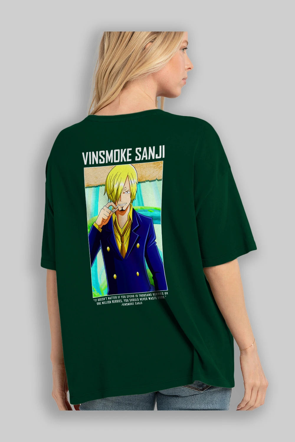 Sanji 2 Anime Arka Baskılı Oversize t-shirt Erkek Kadın Unisex %100 pamuk tişort