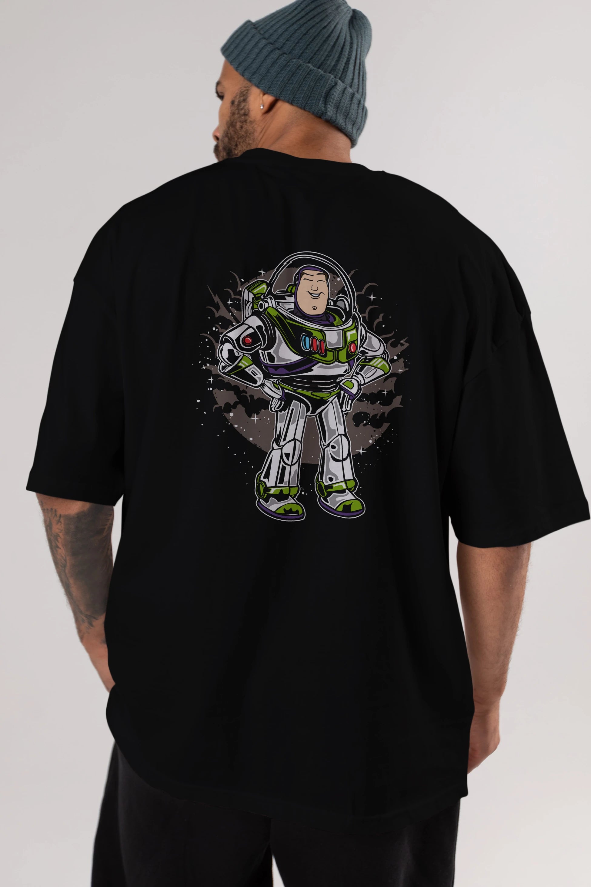 Buzz Arka Baskılı Oversize t-shirt Erkek Kadın Unisex %100 Pamuk