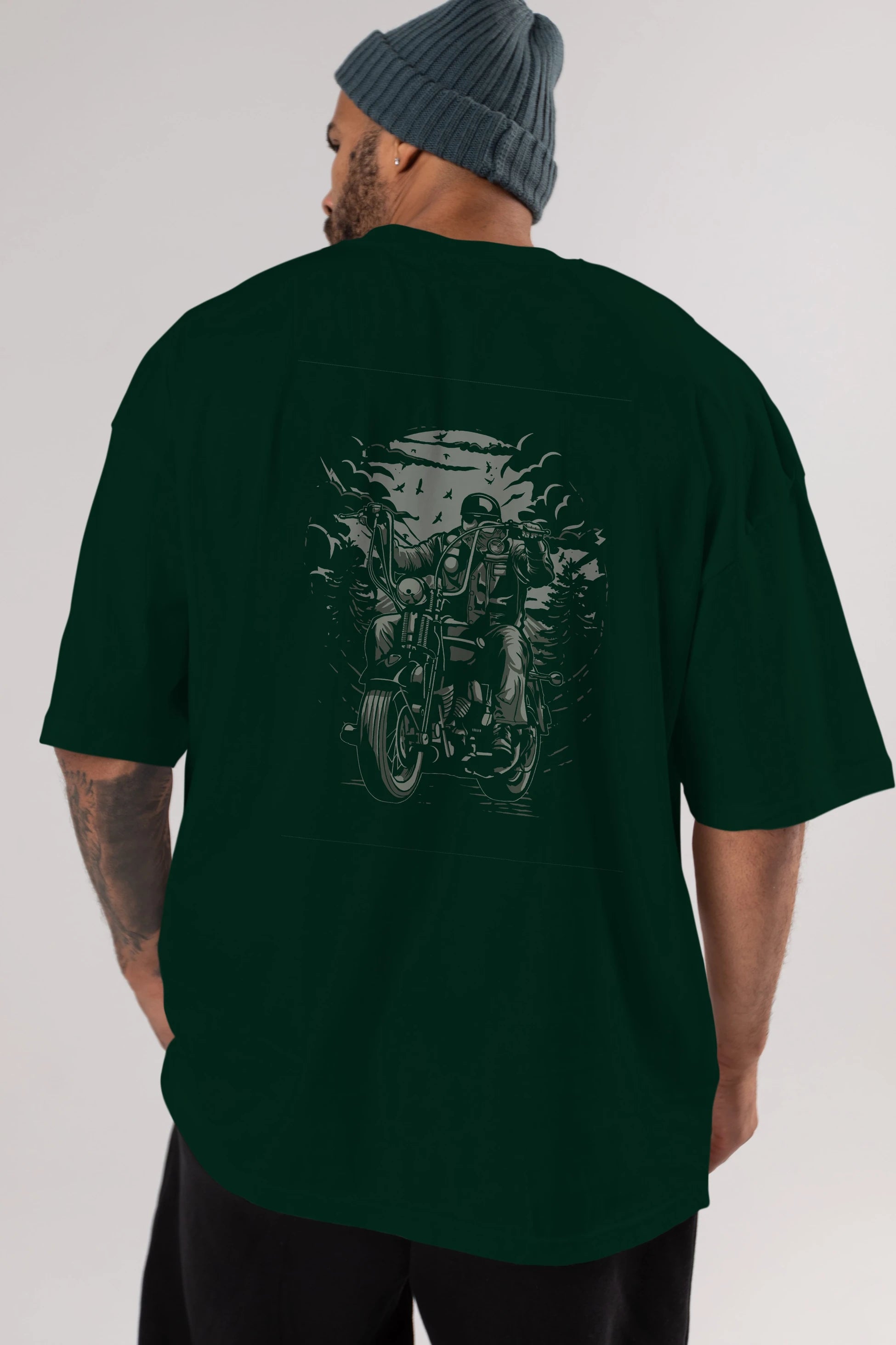 Live To Ride Arka Baskılı Oversize t-shirt Erkek Kadın Unisex %100 Pamuk