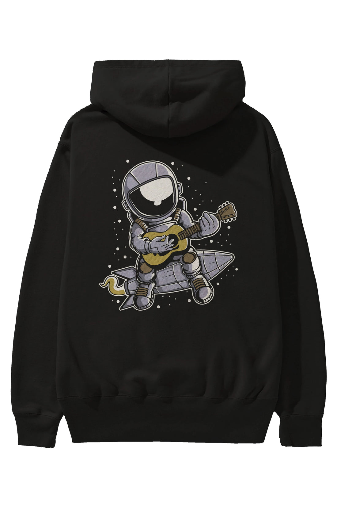 Astronaut Guitar (2) Arka Baskılı Hoodie Oversize Kapüşonlu Sweatshirt Erkek Kadın Unisex