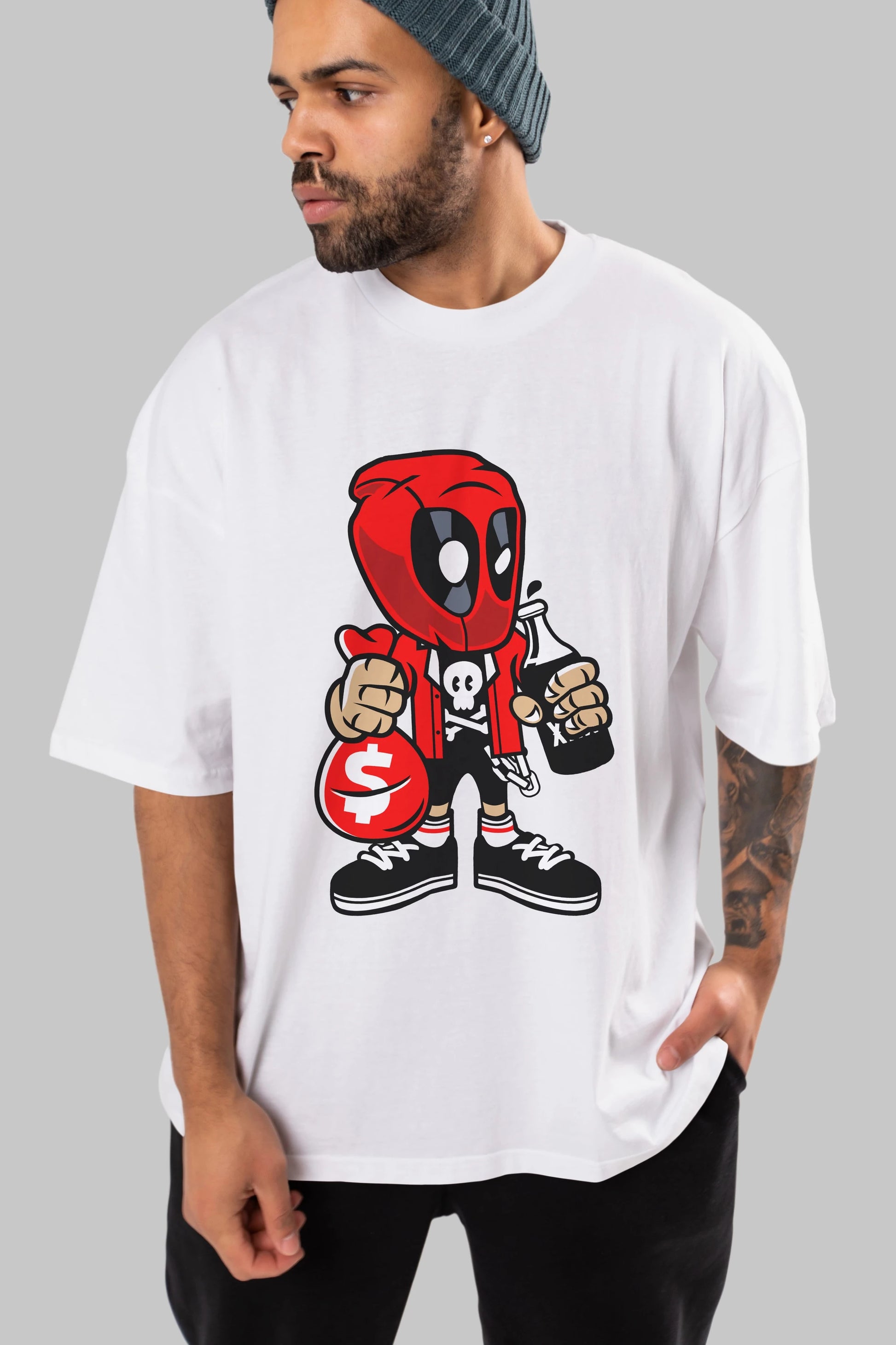 Deadpool (20) Ön Baskılı Oversize t-shirt Erkek Kadın Unisex %100 Pamuk Bisiklet Yaka tişort