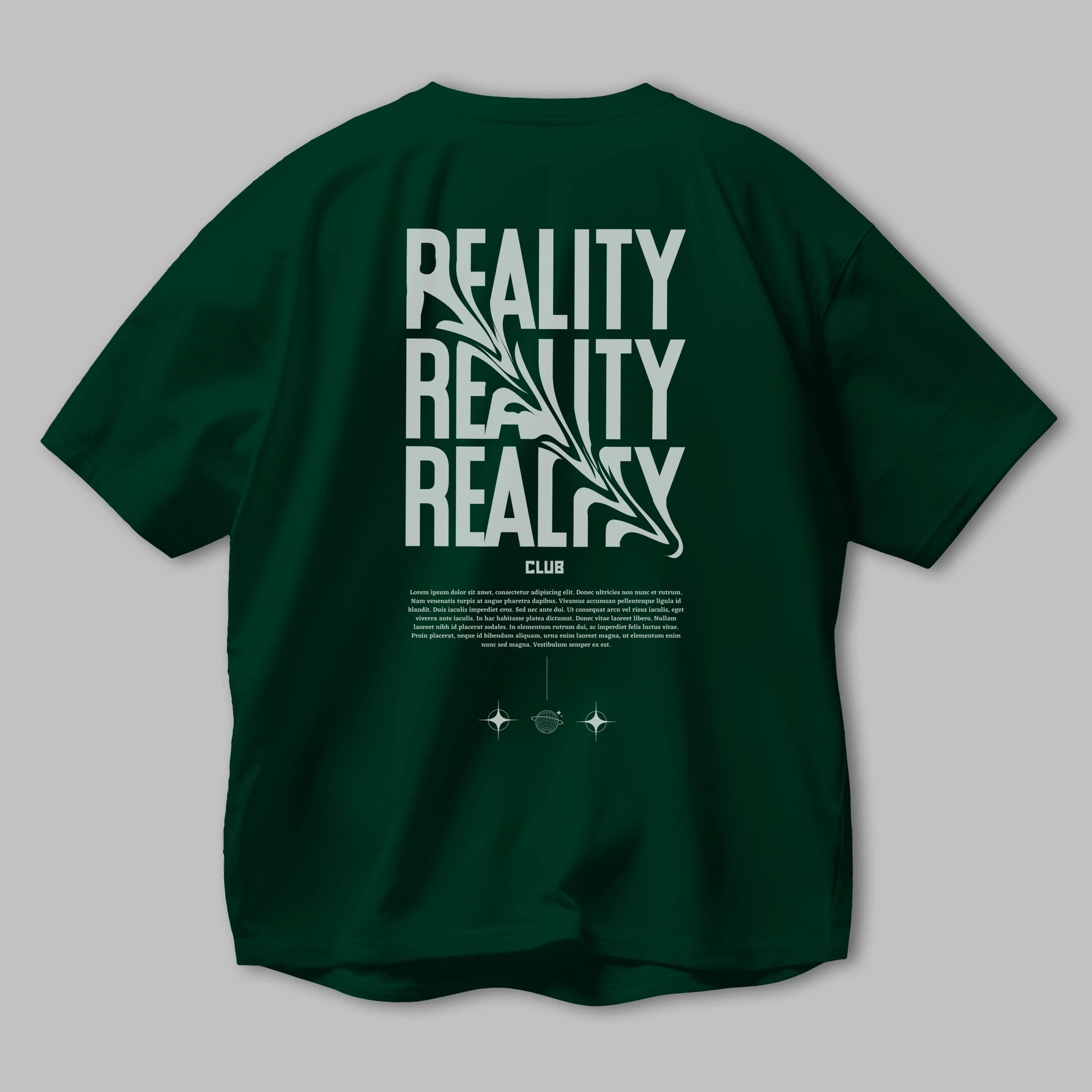 Reality Yazılı Arka Baskılı Oversize t-shirt Erkek Kadın Unisex