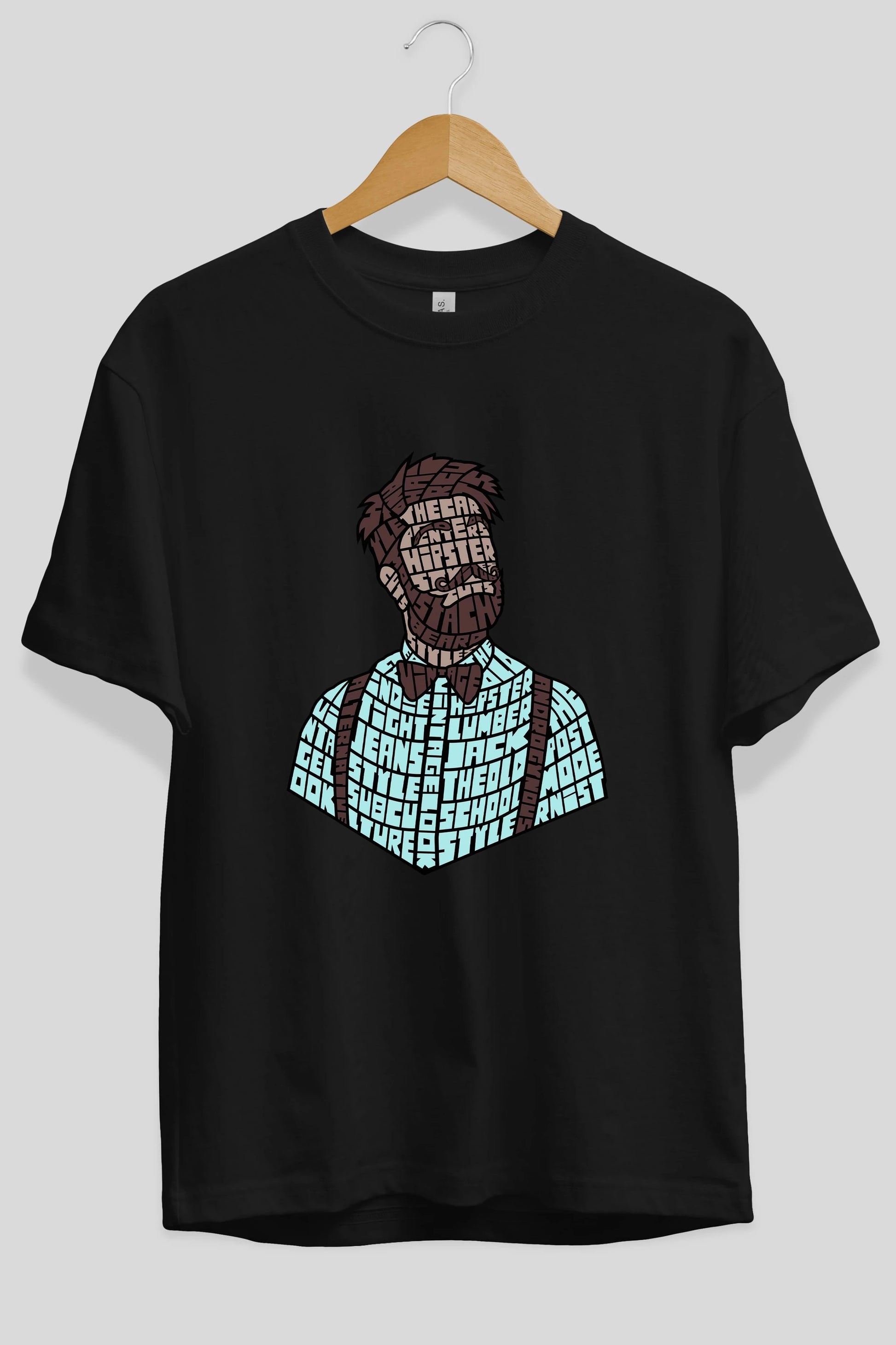 Hipster (2) Ön Baskılı Oversize t-shirt %100 pamuk Erkek Kadın Unisex