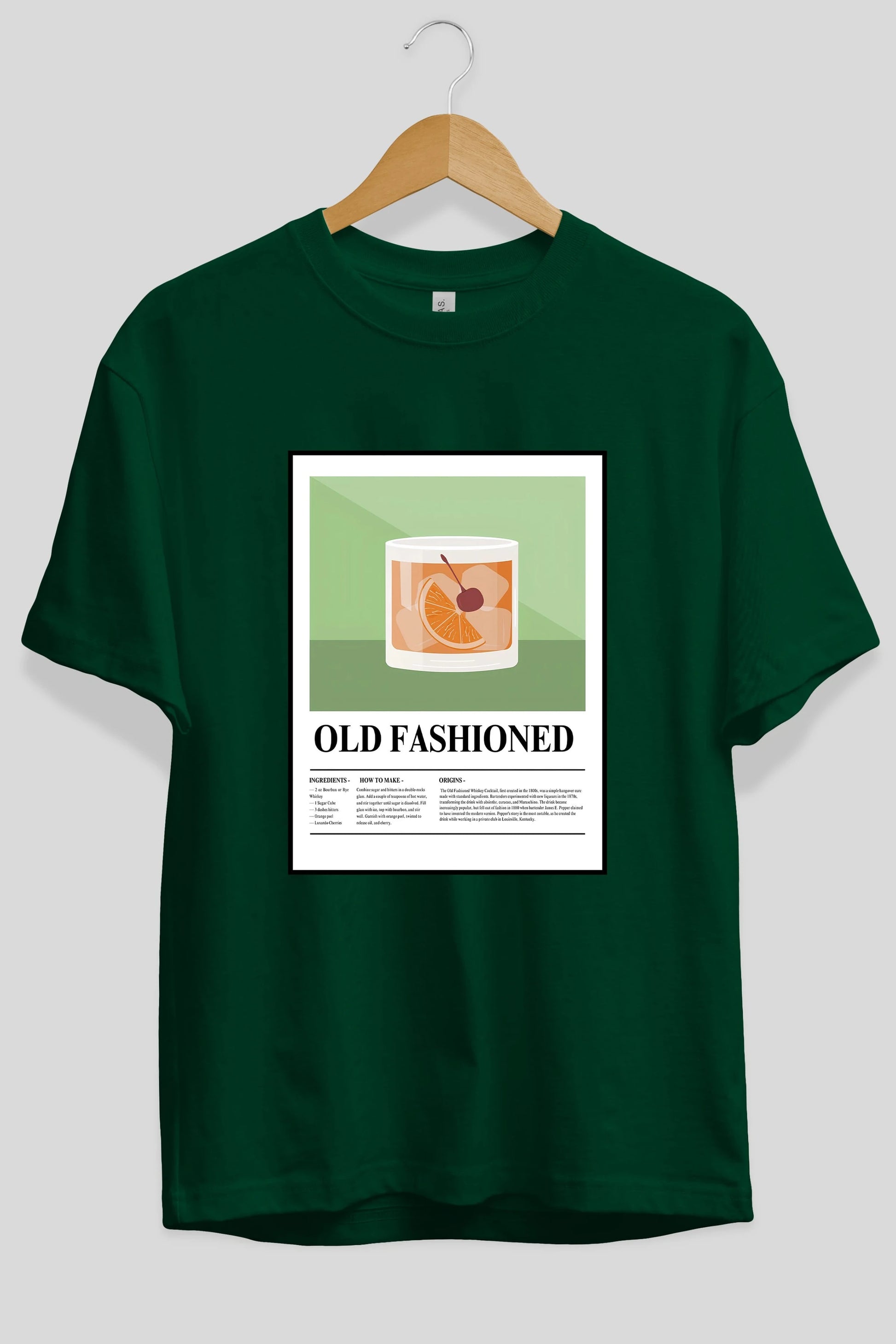 Old Fashioned Ön Baskılı Oversize t-shirt Erkek Kadın Unisex %100 Pamuk Bisiklet Yaka tişort