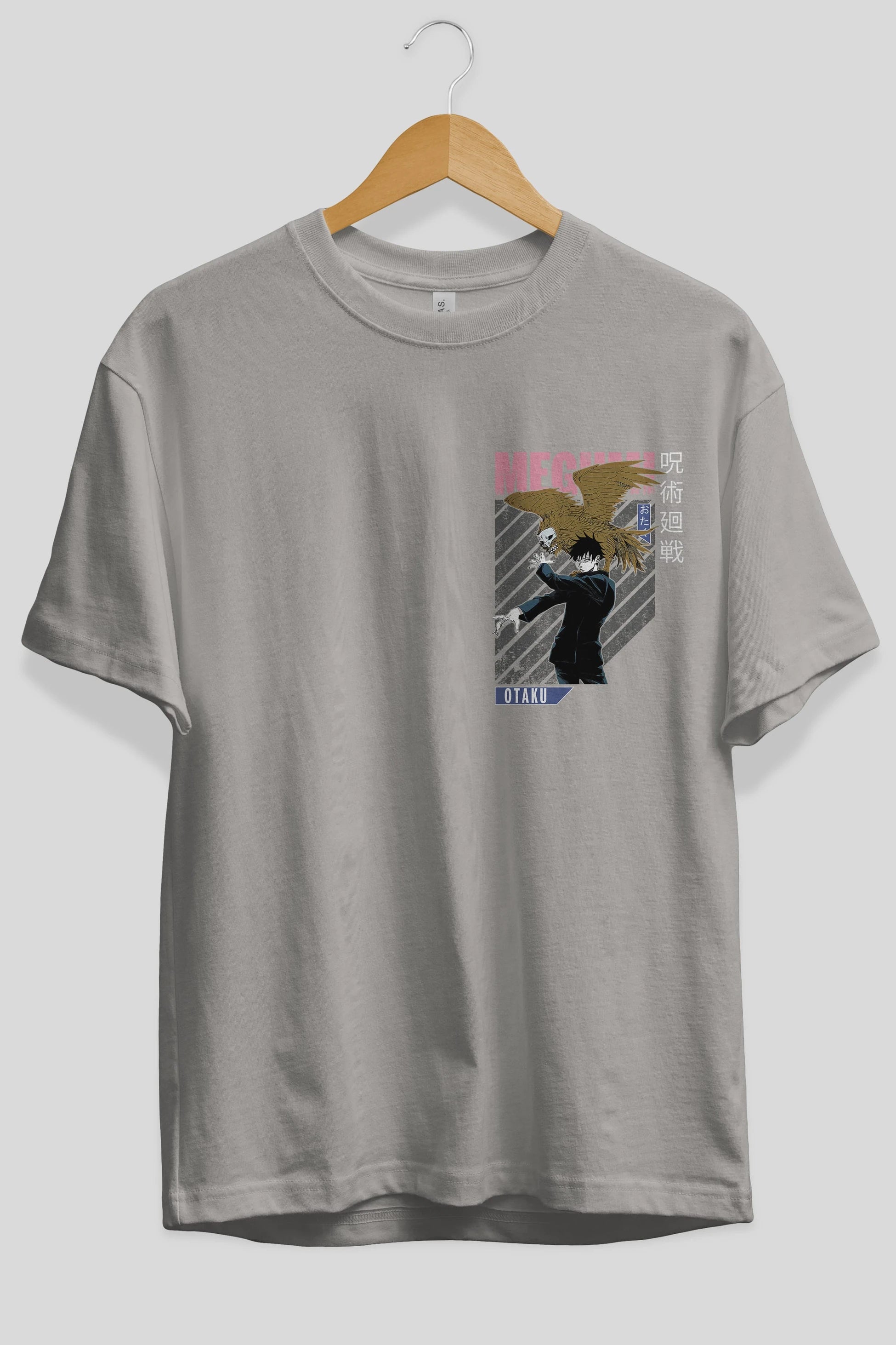 Megumi Fushiguro 2 Ön Sol Baskılı Oversize t-shirt Erkek Kadın Unisex %100 Pamuk Bisiklet Yaka tişort