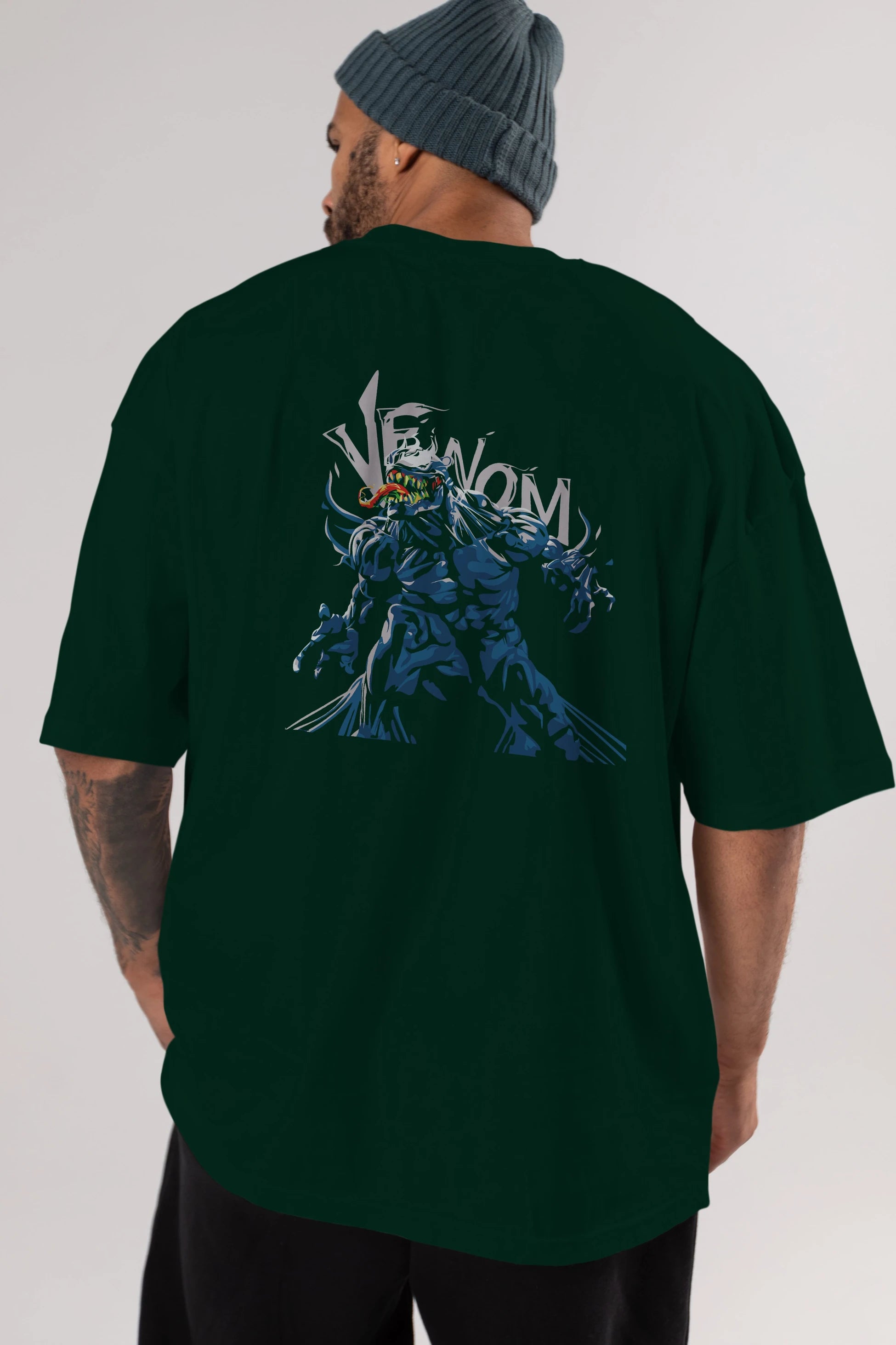Venom (8) Arka Baskılı Oversize t-shirt Erkek Kadın Unisex %100 Pamuk Bisiklet Yaka tişort