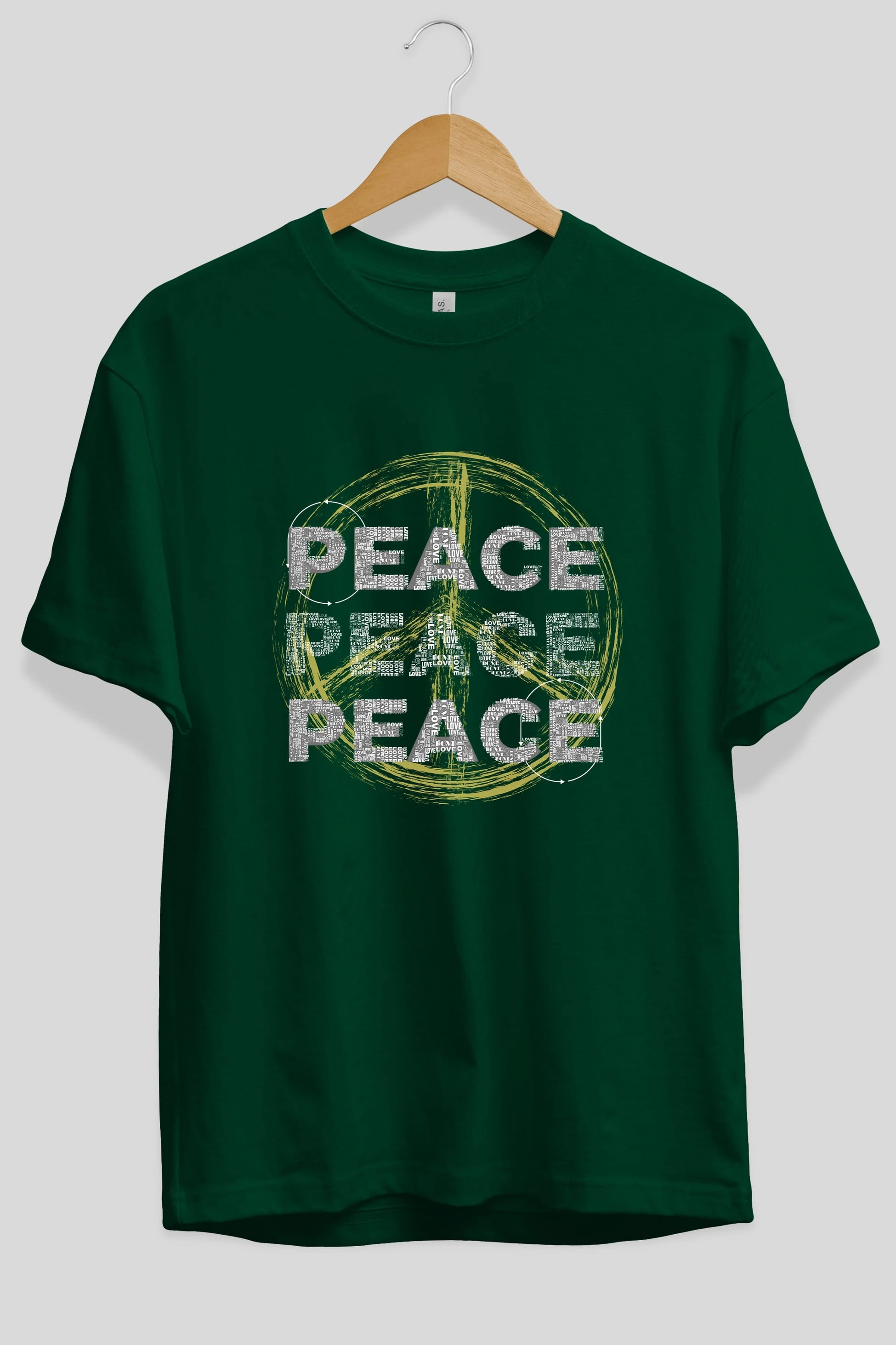 Peace Yazılı Ön Baskılı Oversize t-shirt Erkek Kadın Unisex
