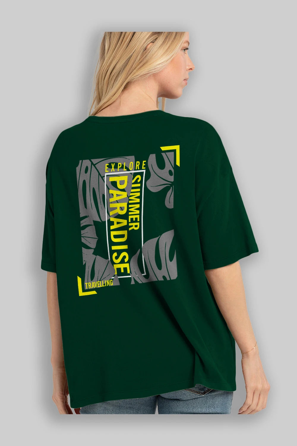 Explore Summer Arka Baskılı Oversize t-shirt Erkek Kadın Unisex