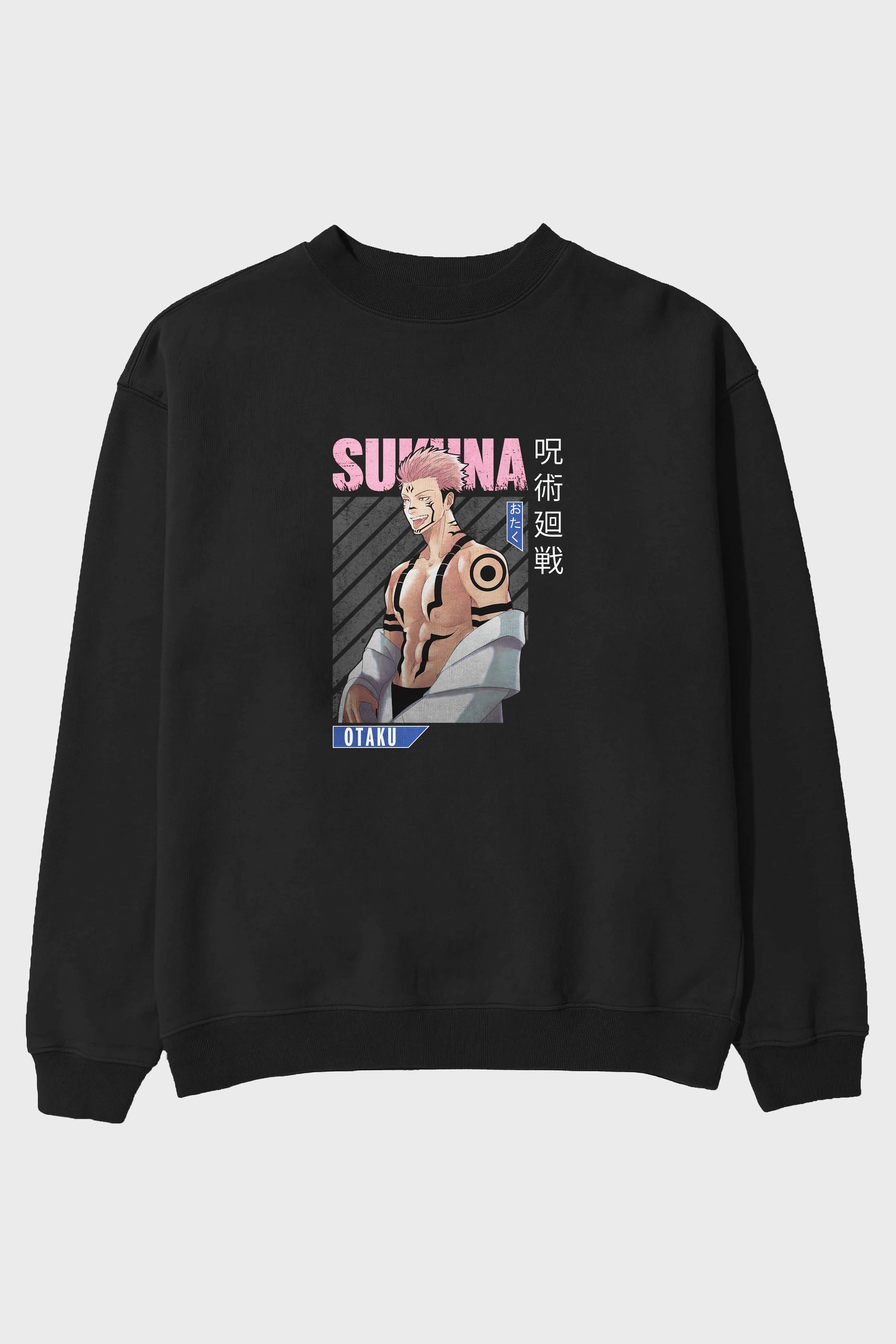 Sukuna Ryoumen Anime Ön Baskılı Oversize Sweatshirt Erkek Kadın Unisex
