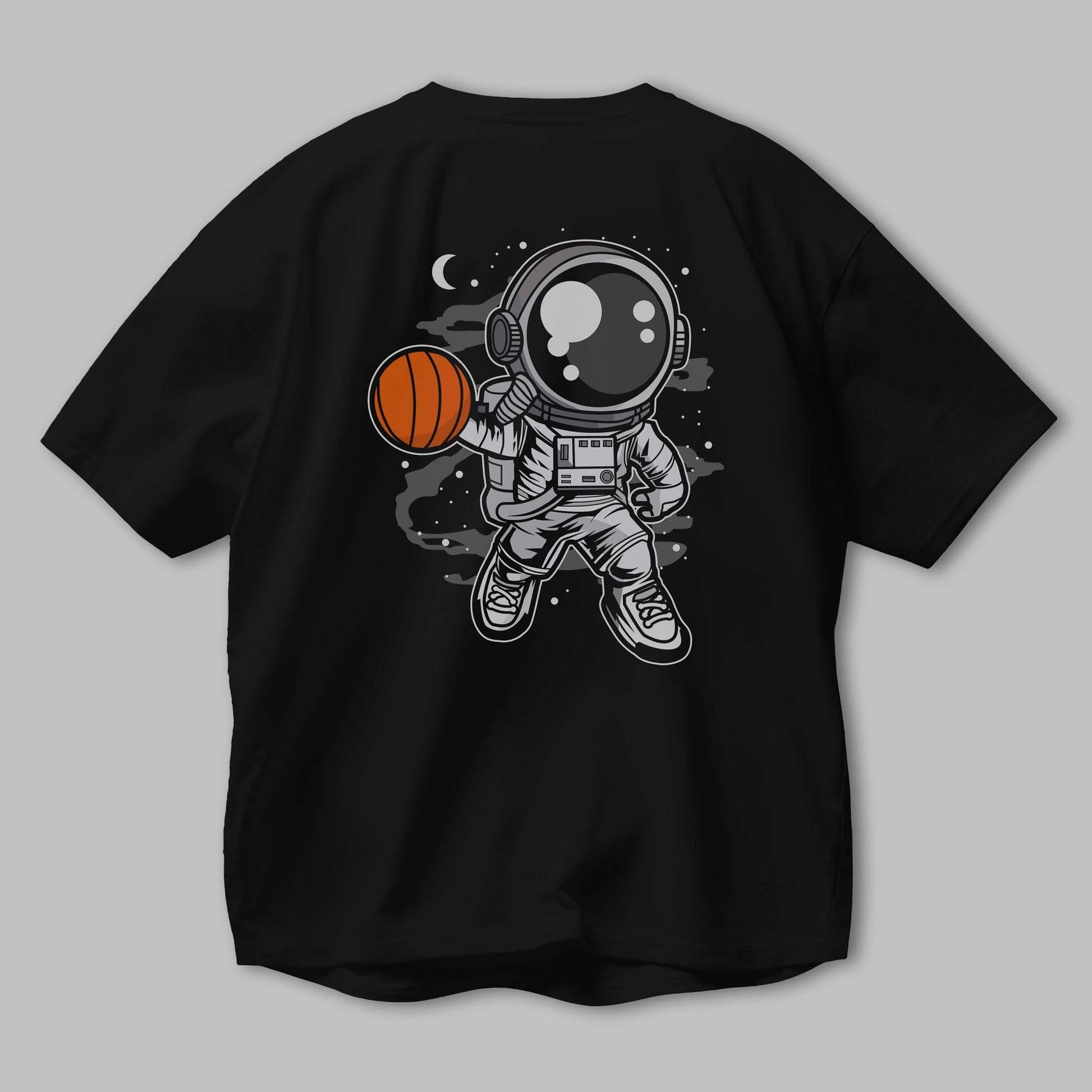 Astronaut Basketball Arka Baskılı Oversize t-shirt Erkek Kadın Unisex