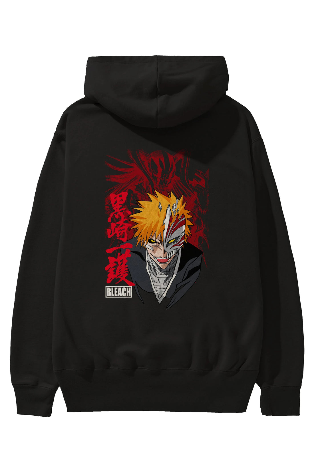 ICHIGO KUROSAKI VIZARD Anime Arka Baskılı Hoodie Oversize Kapüşonlu Sweatshirt Erkek Kadın Unisex