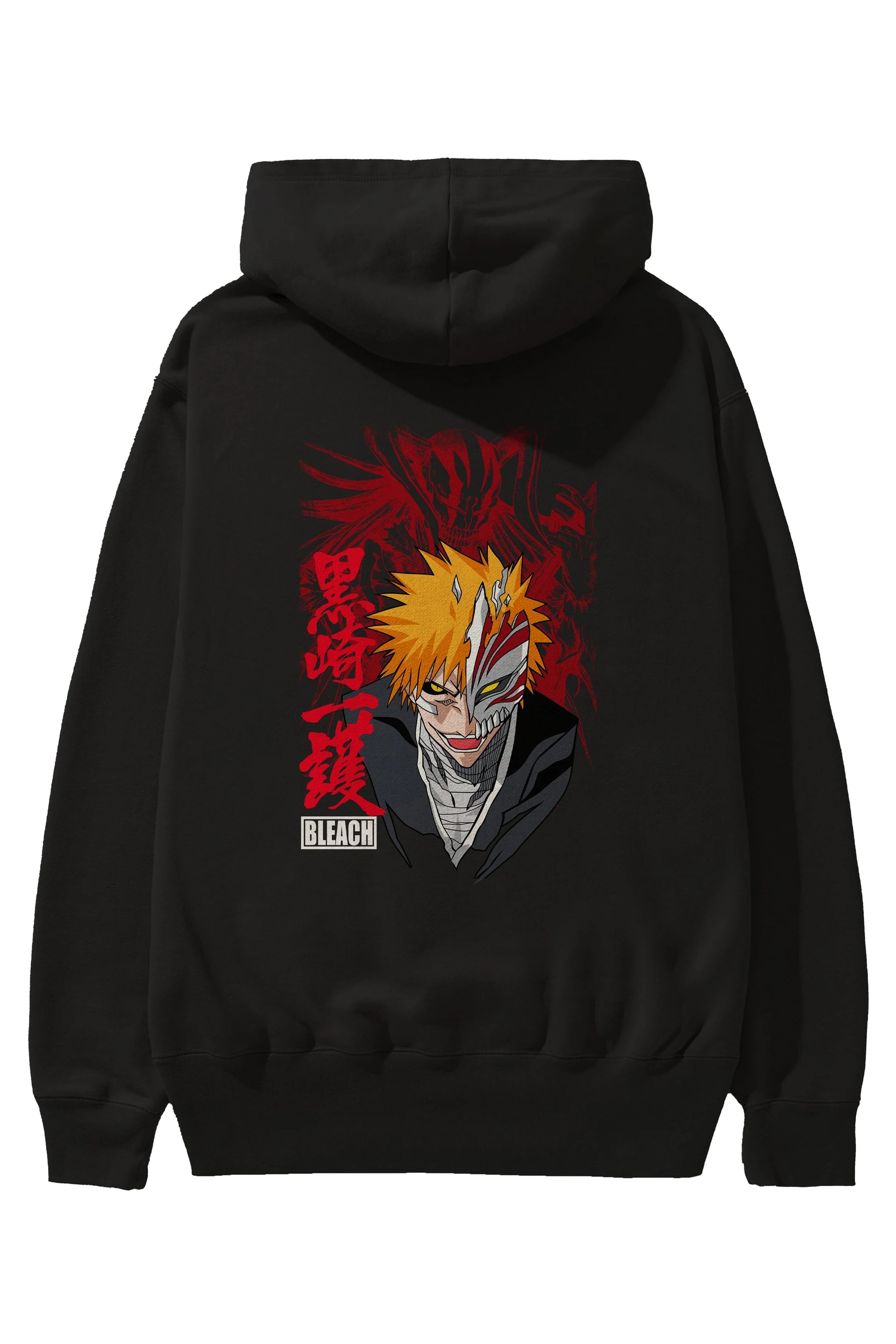 ICHIGO KUROSAKI VIZARD Anime Arka Baskılı Hoodie Oversize Kapüşonlu Sweatshirt Erkek Kadın Unisex