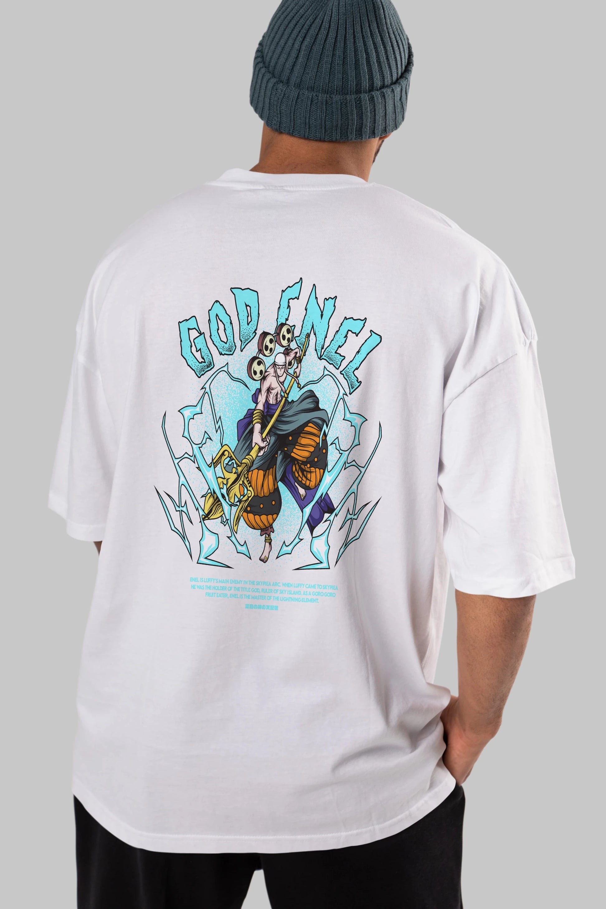 Eneru Anime Arka Baskılı Oversize t-shirt Erkek Kadın Unisex