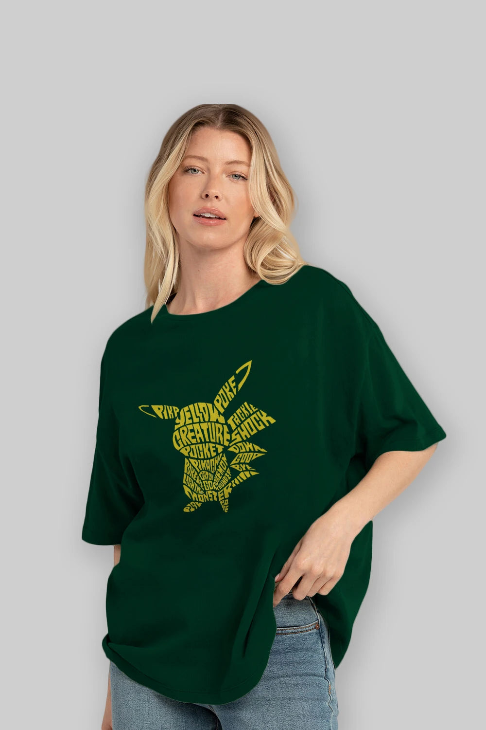 Pocket Monster Ön Baskılı Oversize t-shirt %100 pamuk Erkek Kadın Unisex