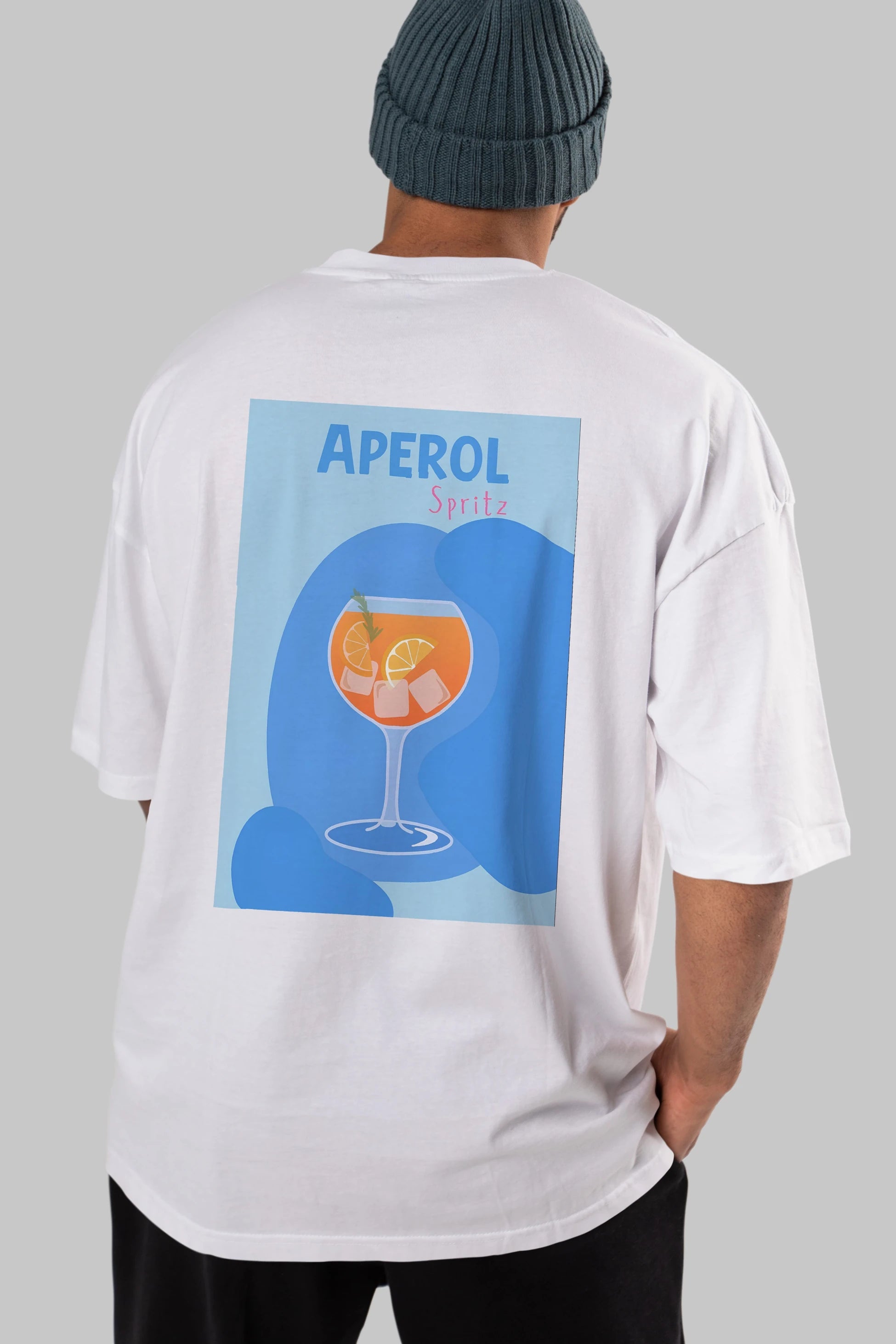 Aperol Spritz 10 Arka Baskılı Oversize t-shirt Erkek Kadın Unisex %100 Pamuk Bisiklet Yaka tişort