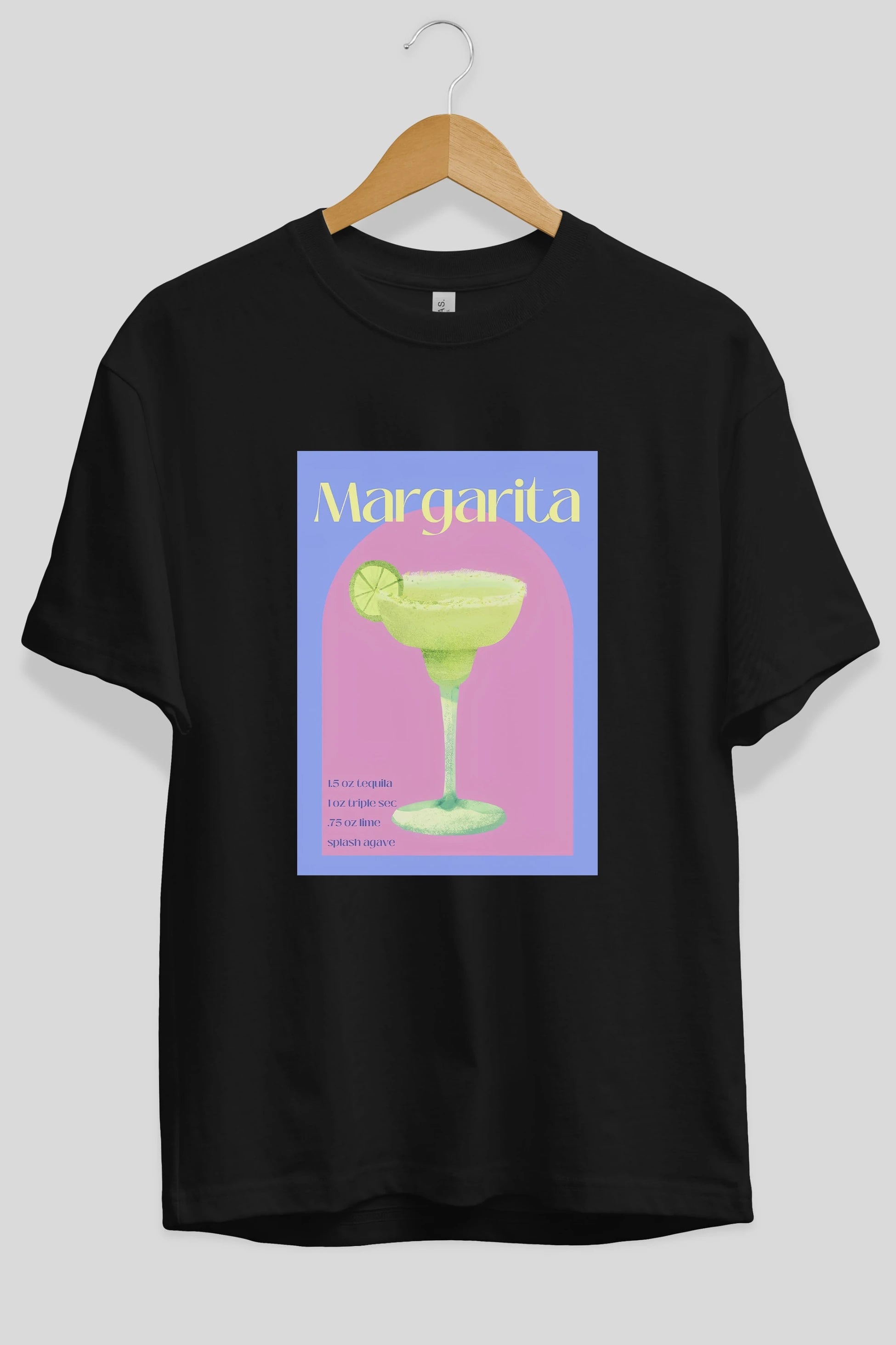 Margarita 6 Ön Baskılı Oversize t-shirt Erkek Kadın Unisex %100 Pamuk Bisiklet Yaka tişort