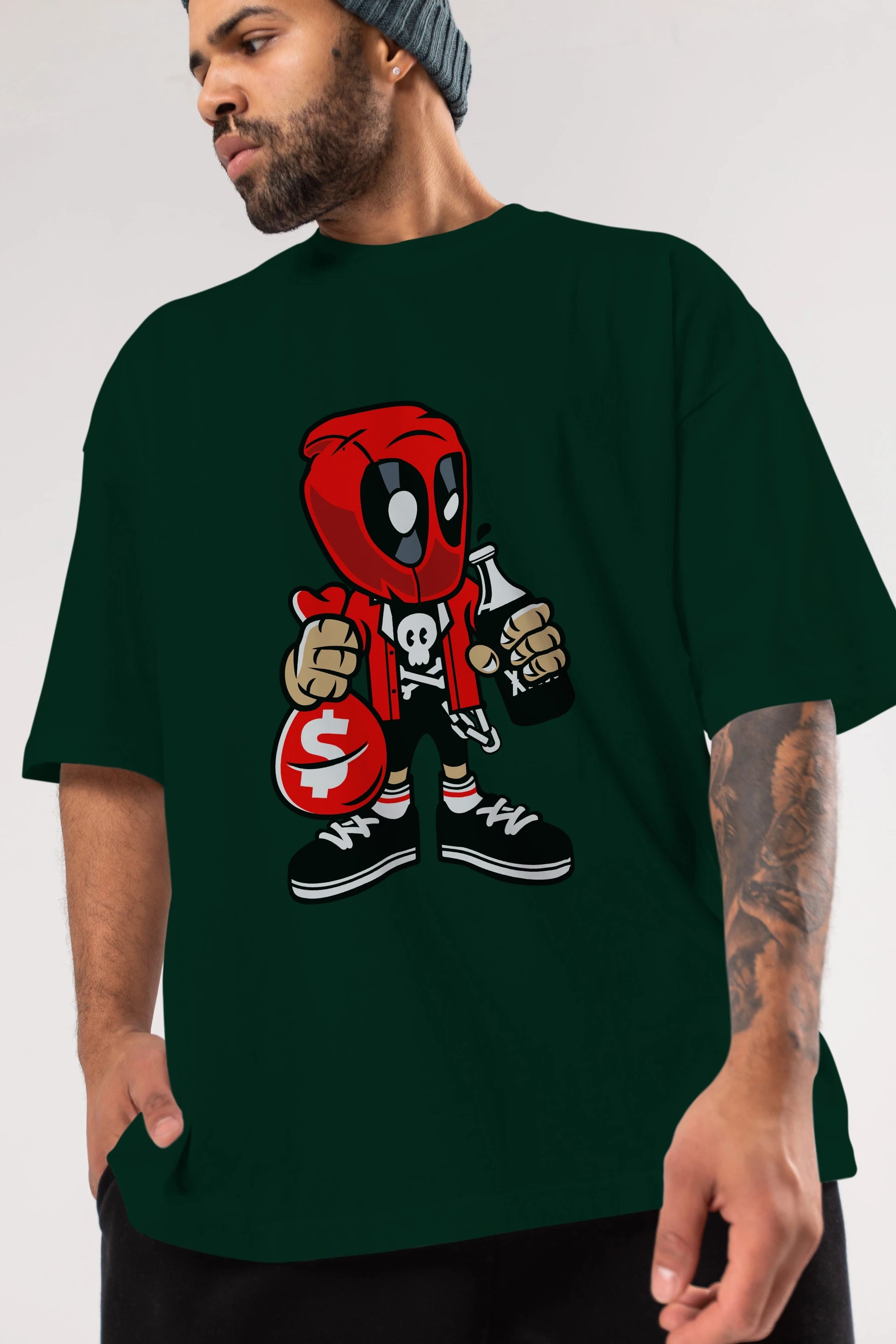 Deadpool (20) Ön Baskılı Oversize t-shirt Erkek Kadın Unisex %100 Pamuk Bisiklet Yaka tişort