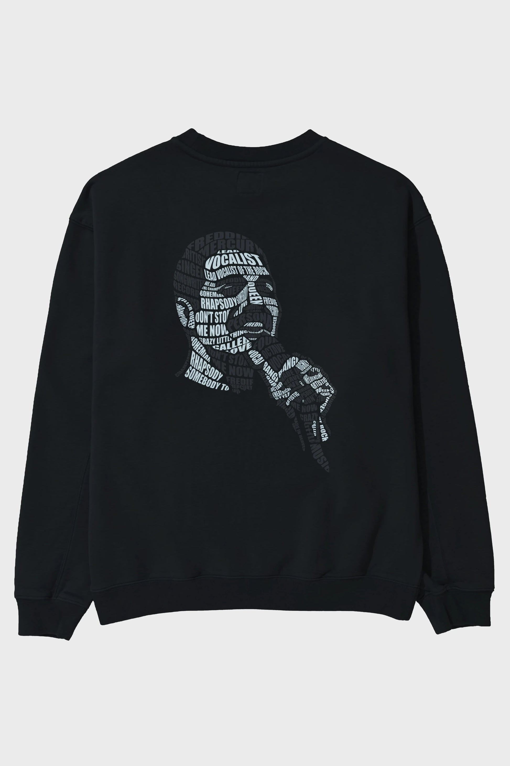 Freddy Mercuri Calligram Arka Baskılı Oversize Sweatshirt Erkek Kadın Unisex