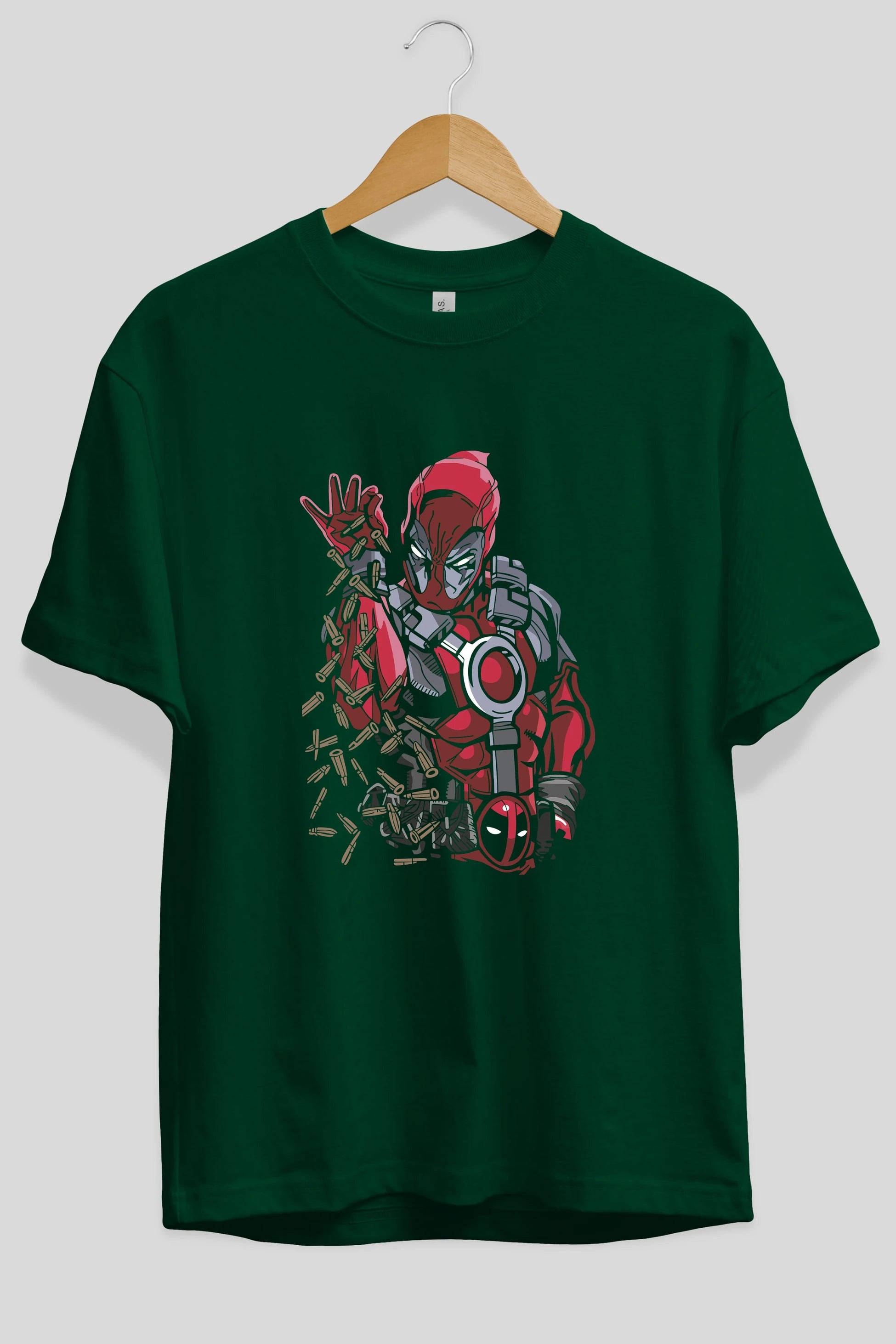 Deadpool (2) Ön Baskılı Oversize t-shirt Erkek Kadın Unisex %100 Pamuk Bisiklet Yaka tişort