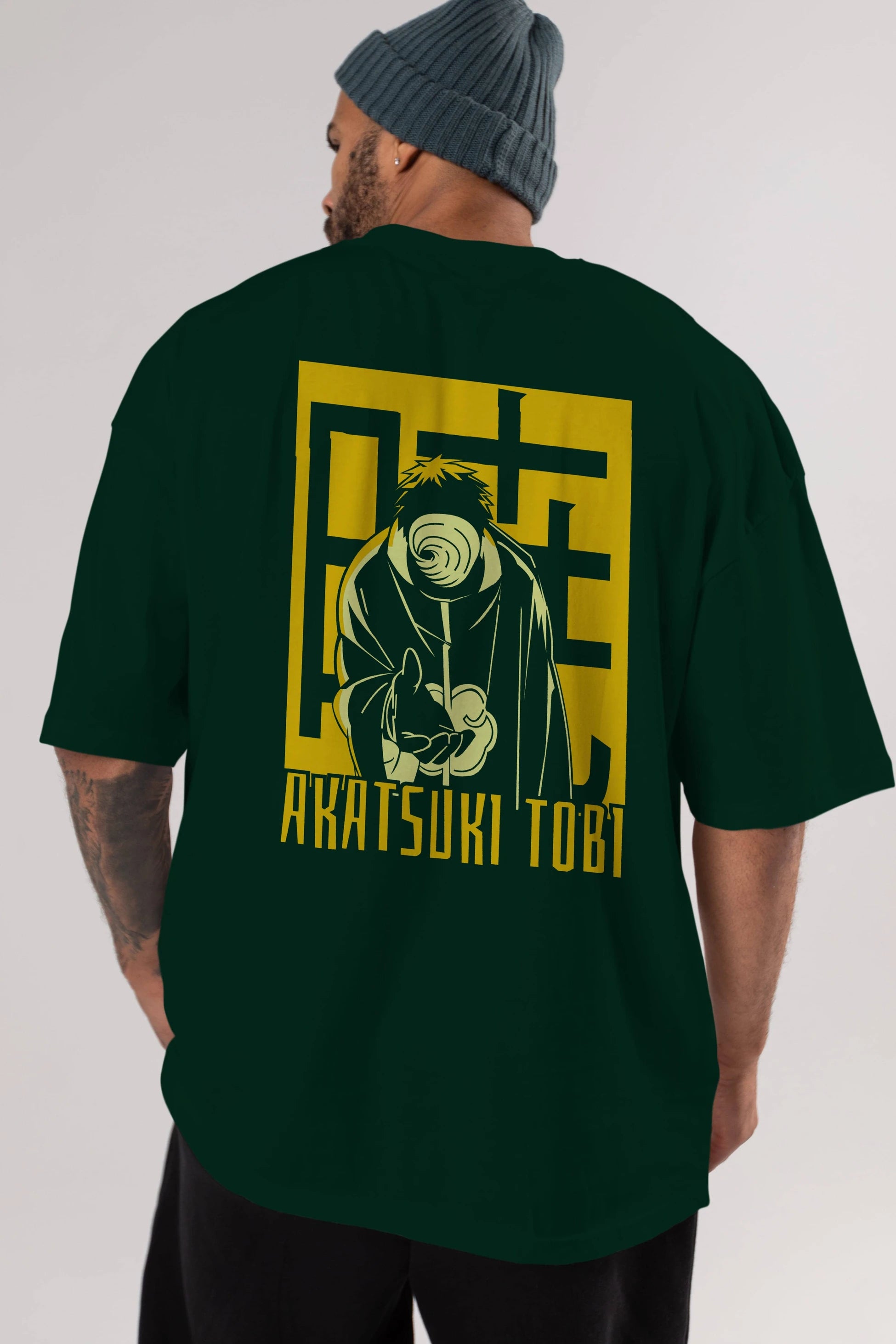 AKATSUKI OBITO NARUTO Anime Arka Baskılı Oversize t-shirt Erkek Kadın Unisex