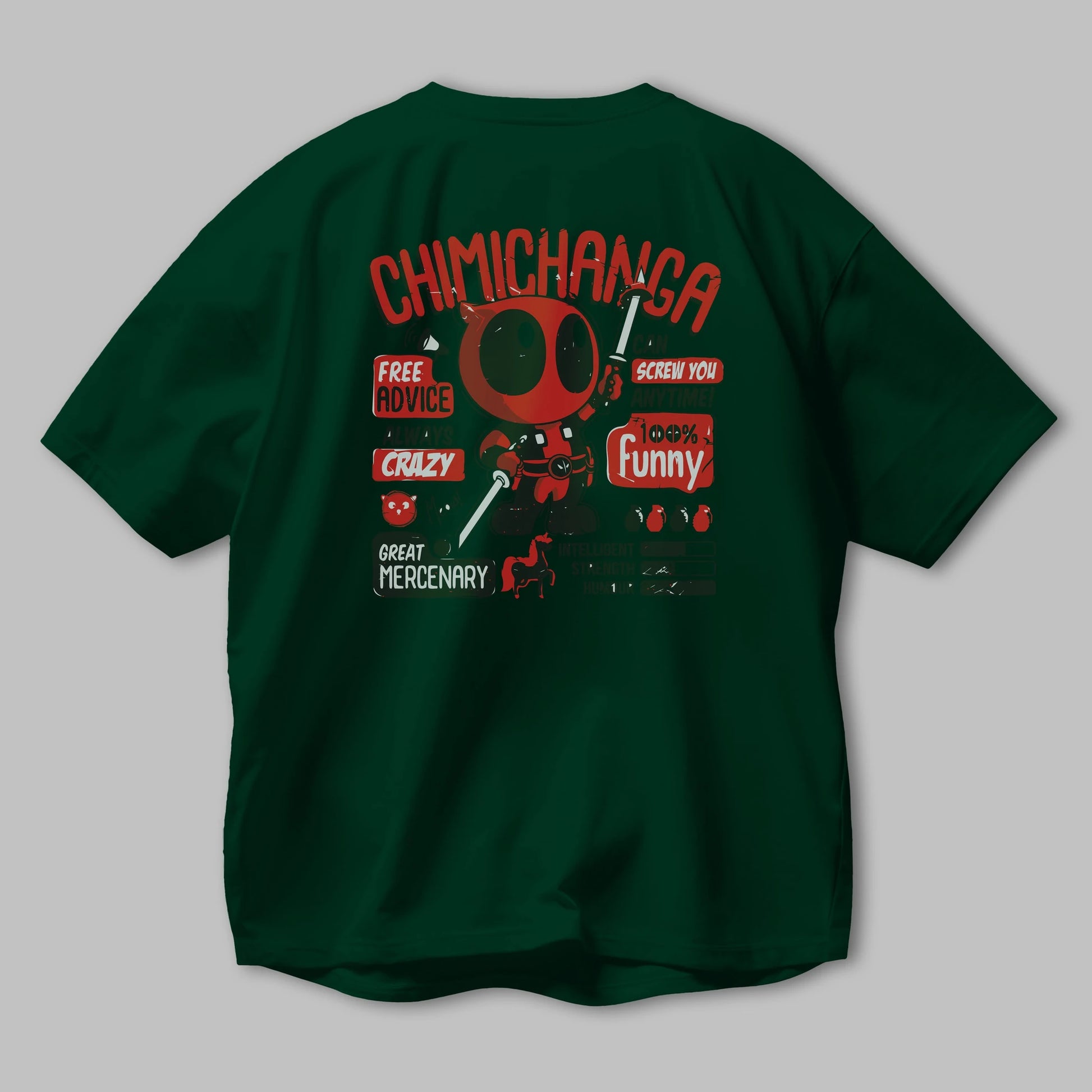 Deadpool (9) Arka Baskılı Oversize t-shirt Erkek Kadın Unisex %100 Pamuk Bisiklet Yaka tişort