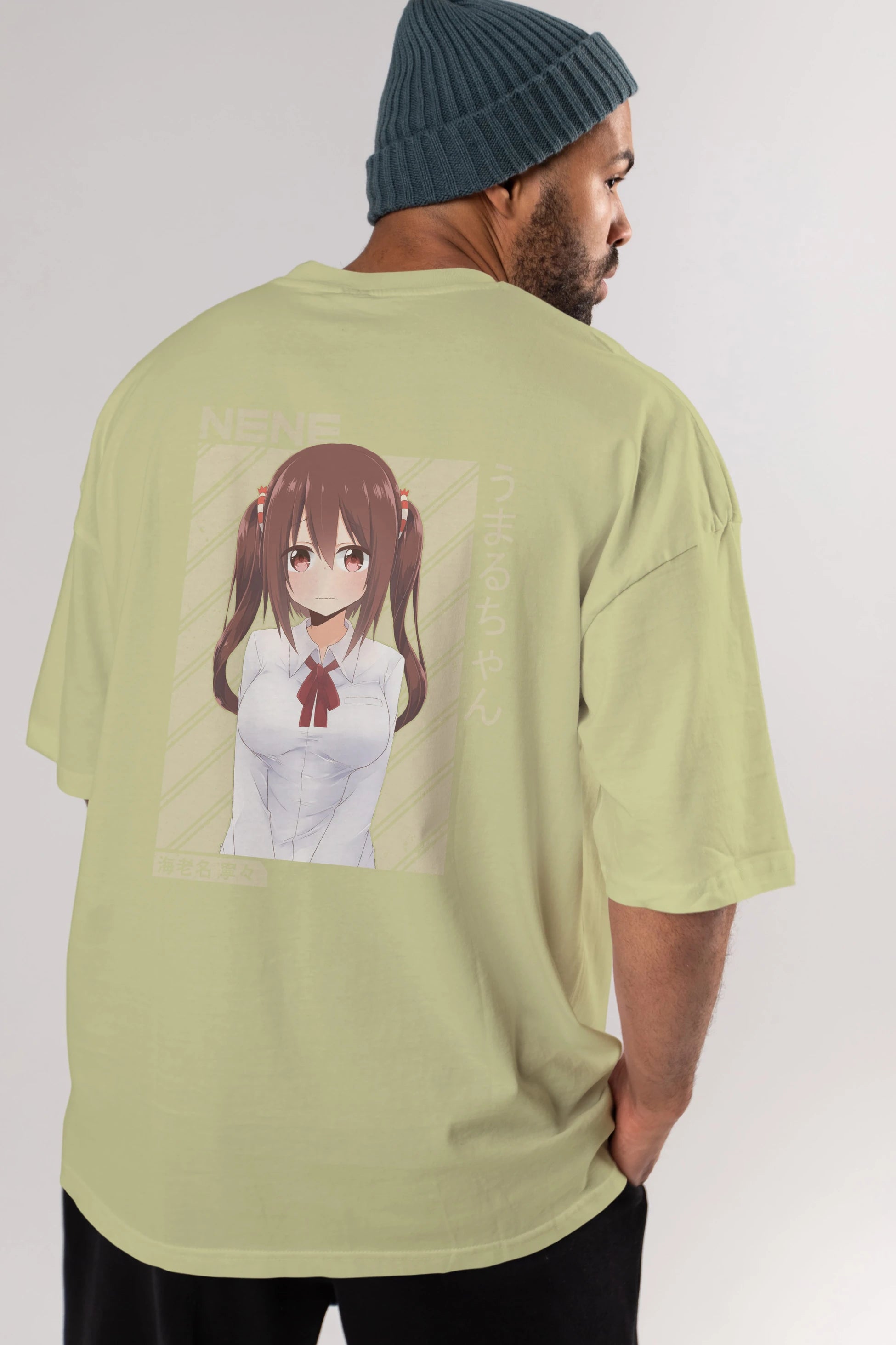 Nene Ebina 1 Anime Arka Baskılı Oversize t-shirt Erkek Kadın Unisex