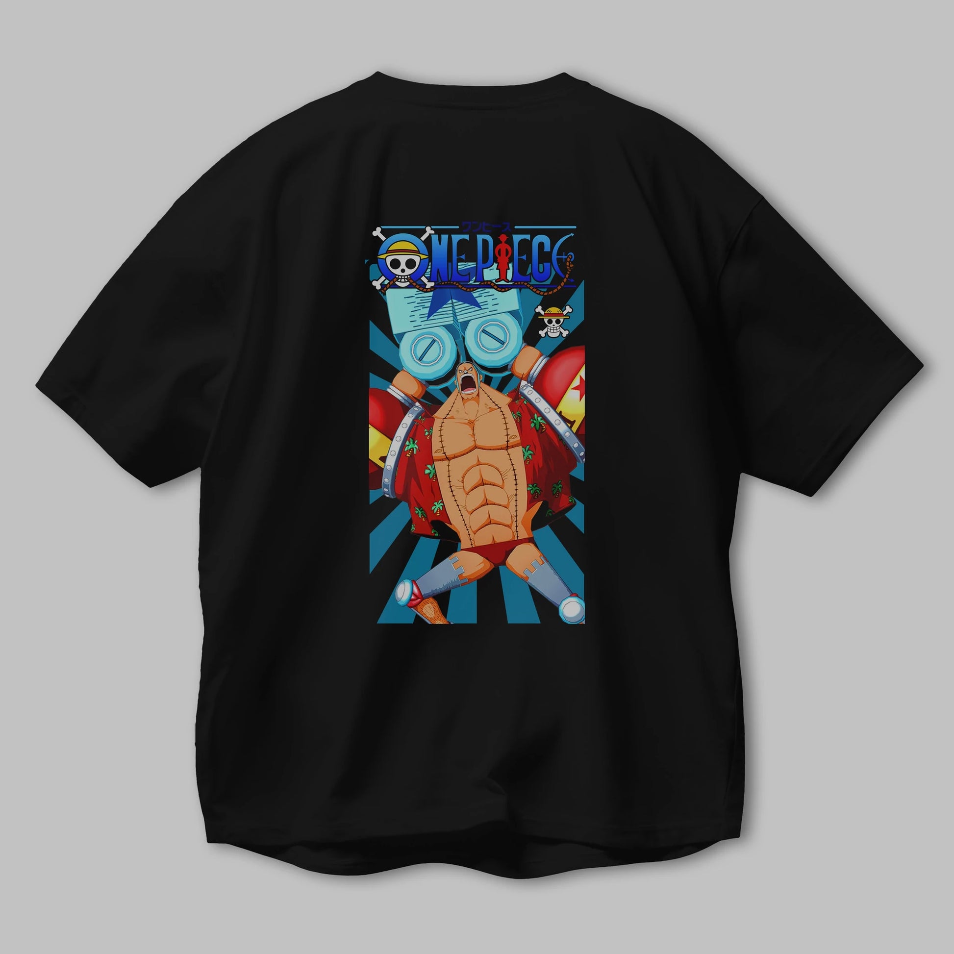 Franky Anime Arka Baskılı Oversize t-shirt Erkek Kadın Unisex %100 pamuk tişort