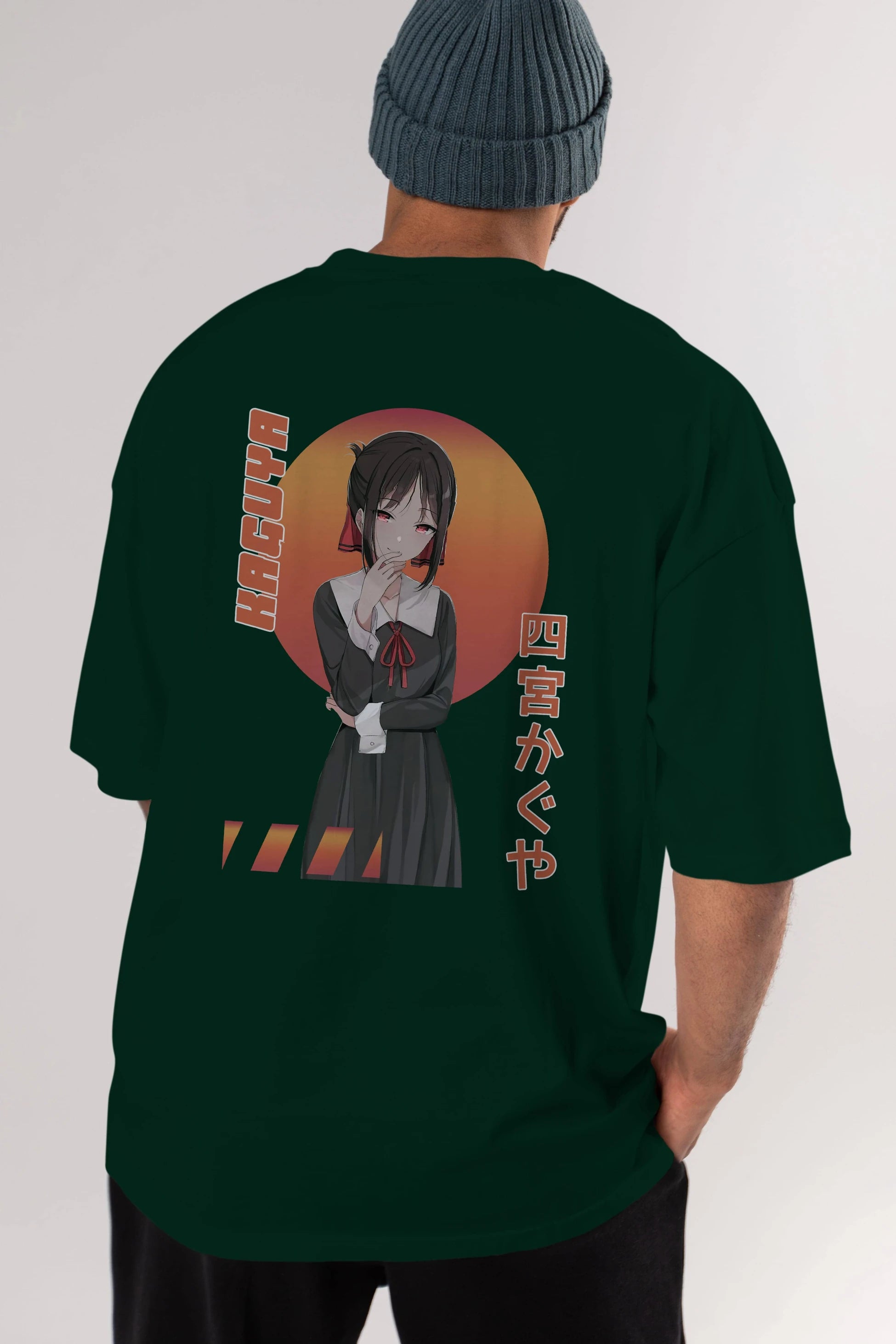 Kaguya Shinomiya 5 Anime Arka Baskılı Oversize t-shirt Erkek Kadın Unisex