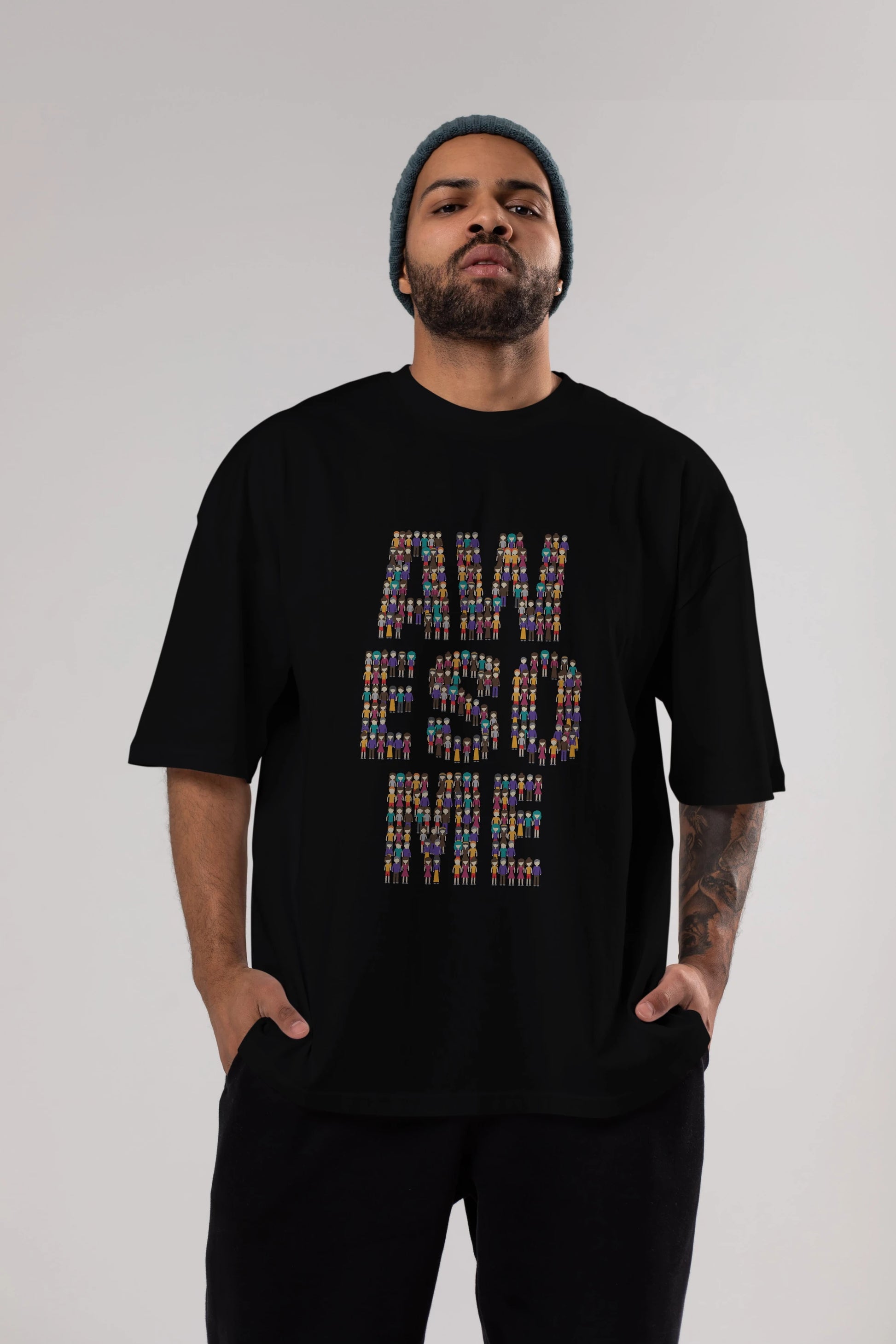 Awesome Ön Baskılı Oversize t-shirt %100 pamuk Erkek Kadın Unisex