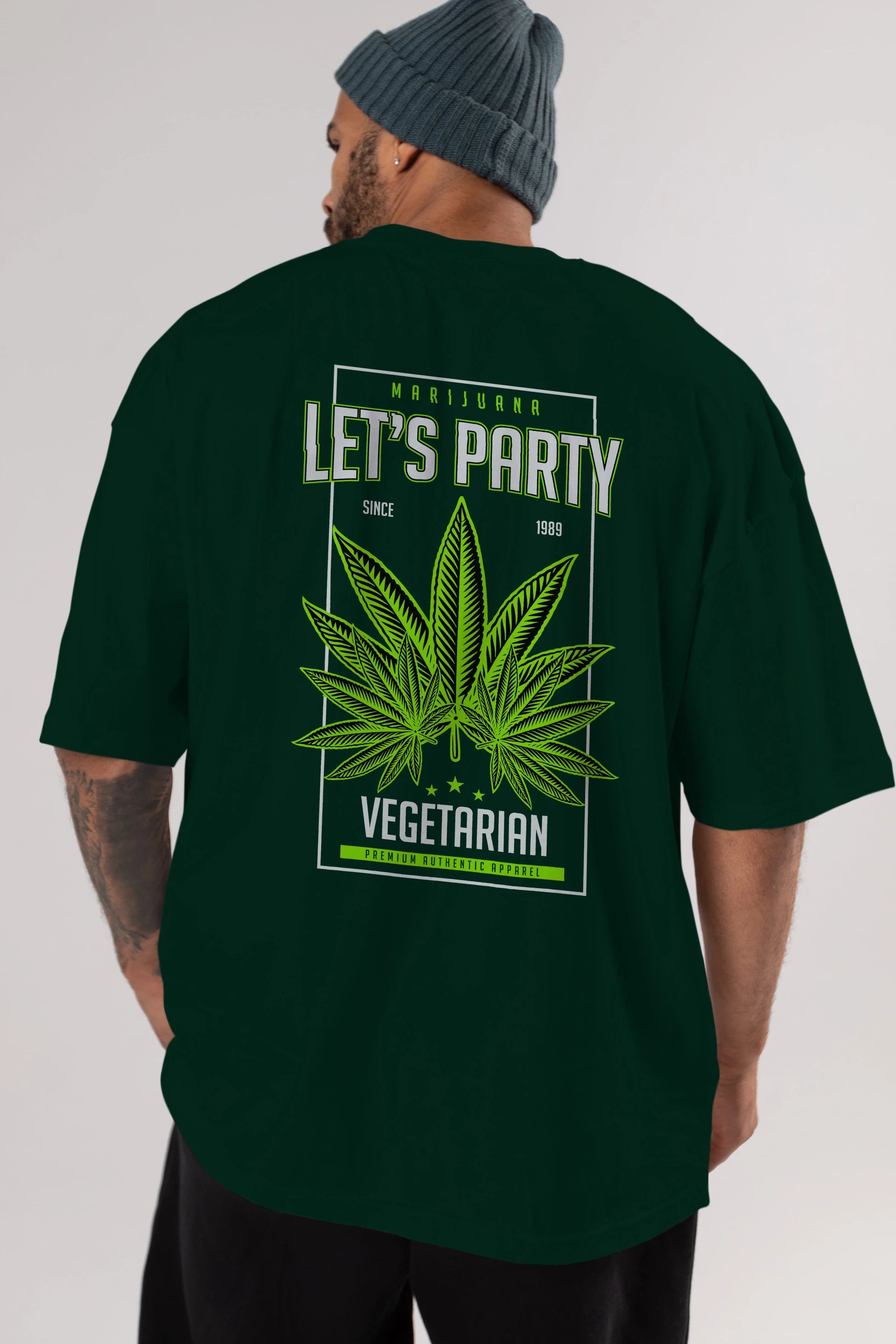Lets Party Arka Baskılı Oversize t-shirt Erkek Kadın Unisex