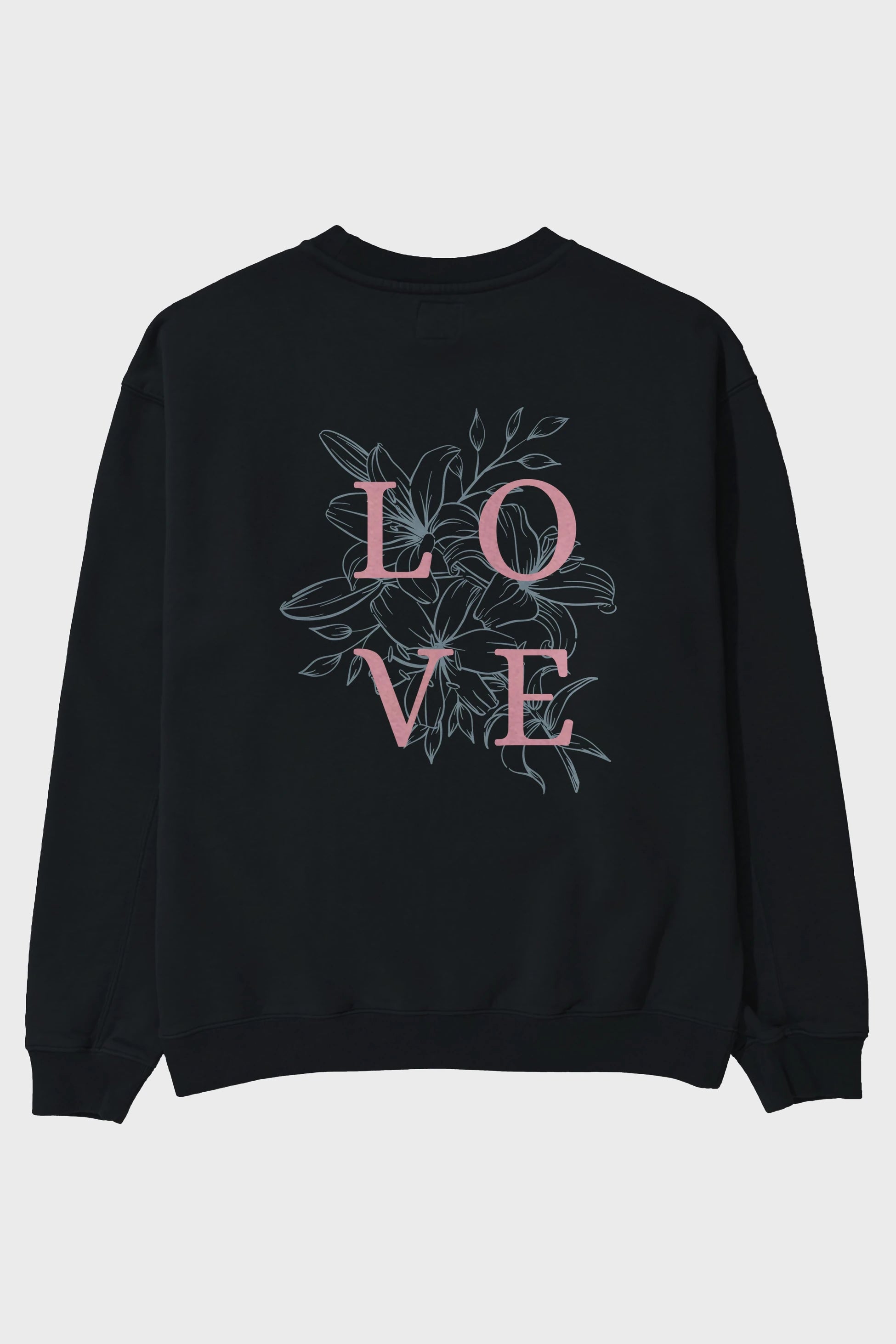 Love Yazılı Arka Baskılı Oversize Sweatshirt Erkek Kadın Unisex