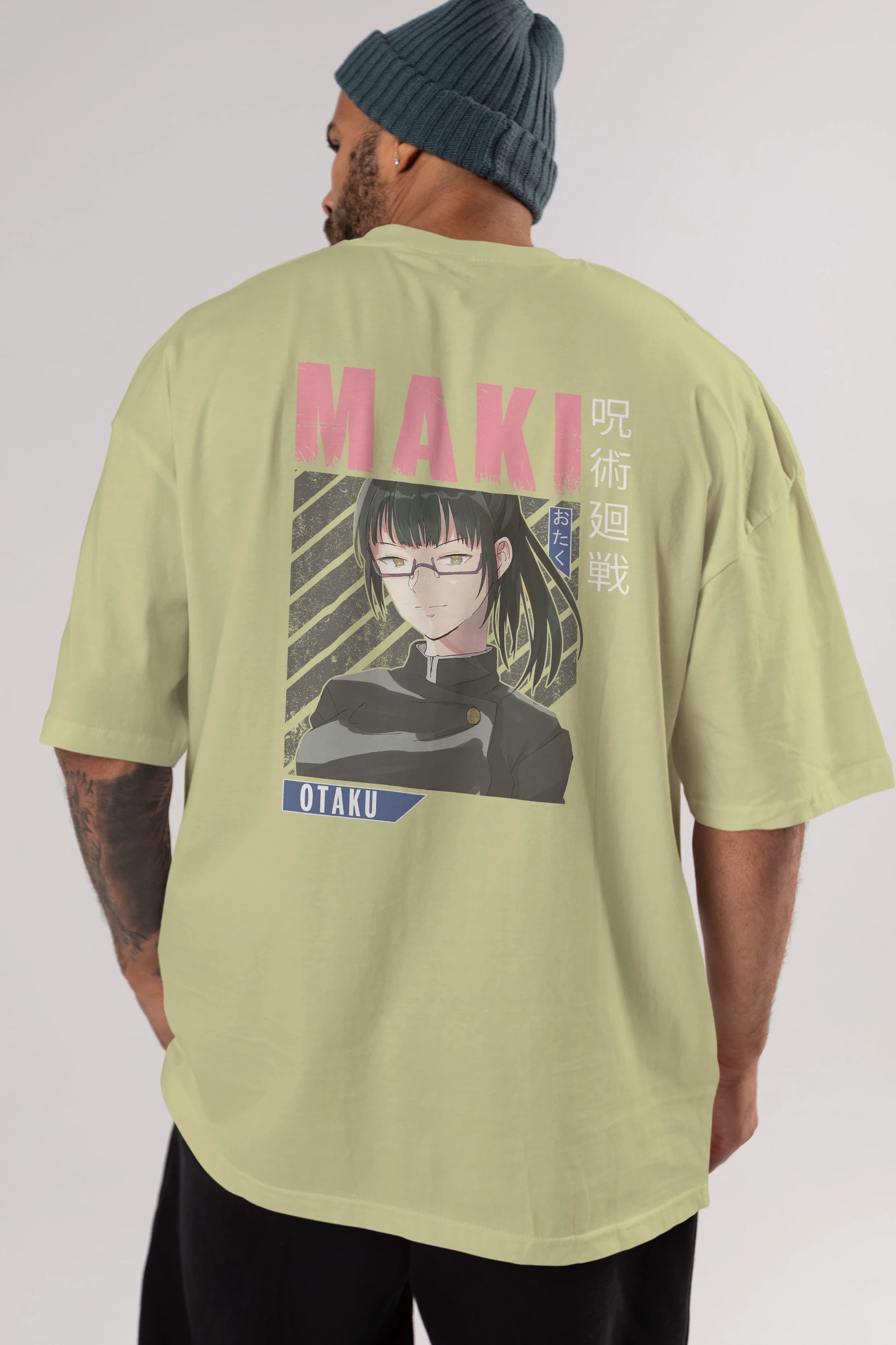 Maki Zenin CHAINSAWMAN 1 Anime Arka Baskılı Oversize t-shirt Erkek Kadın Unisex