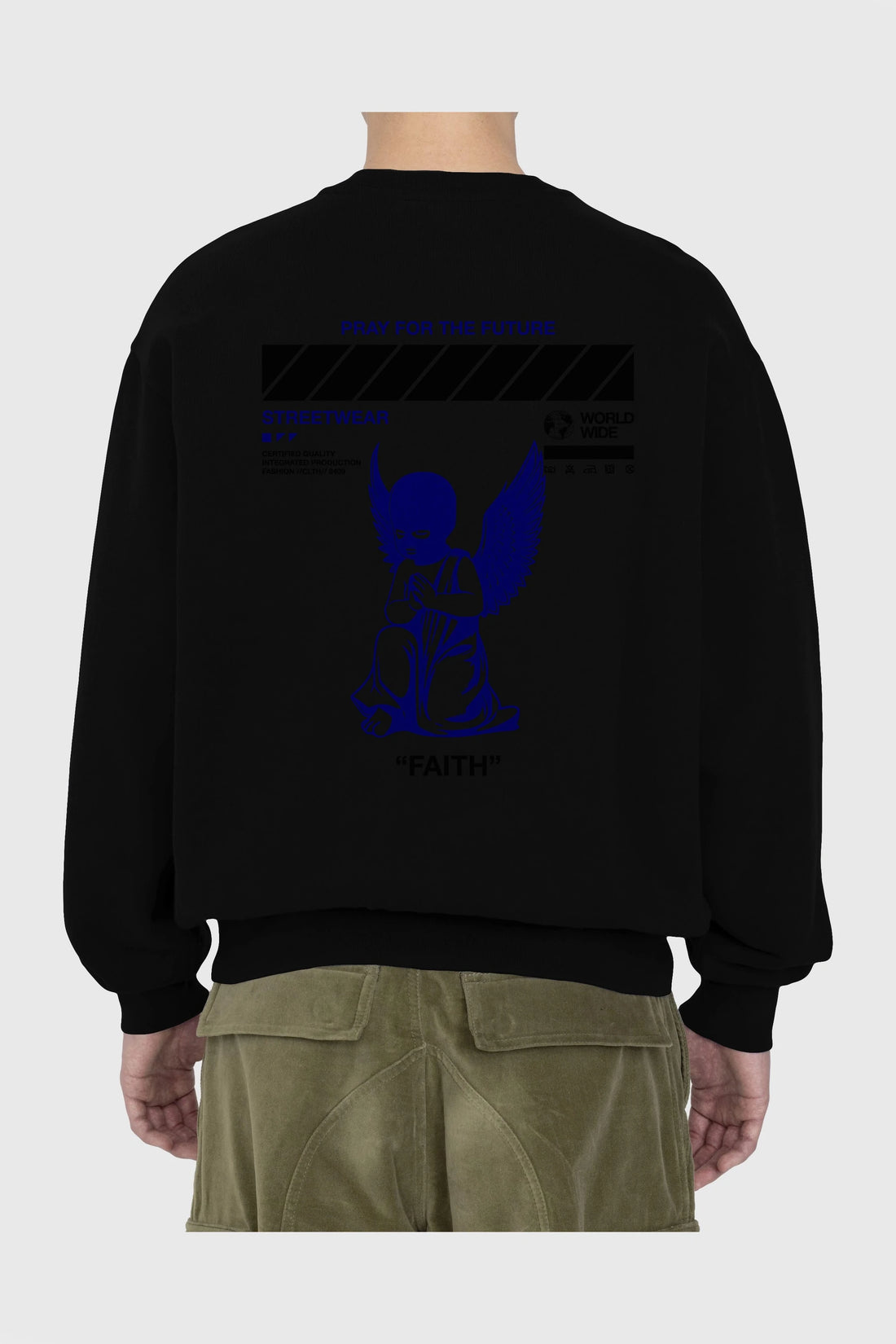 Pray for The Future Arka Baskılı Oversize Sweatshirt Erkek Kadın Unisex