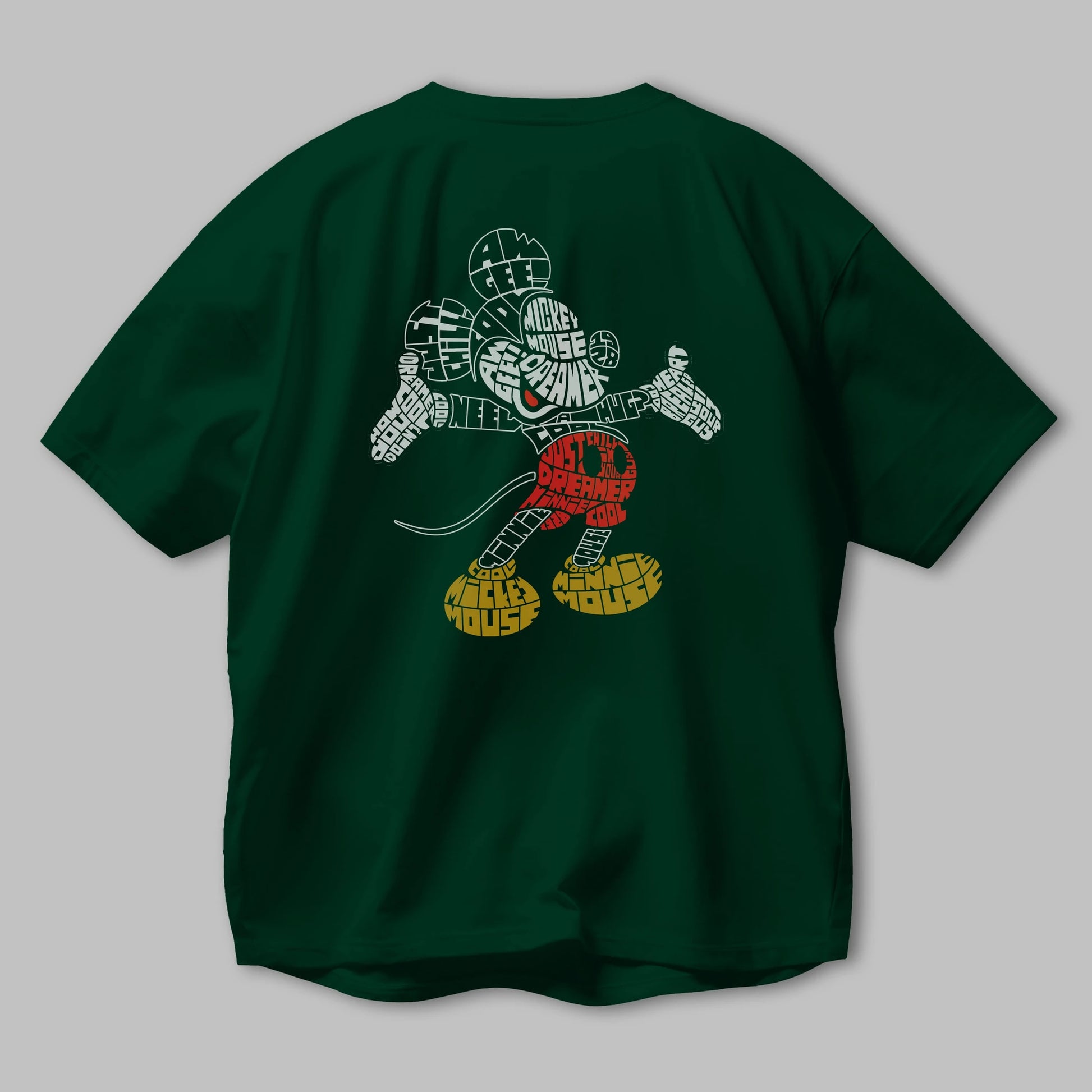 Mickey Arka Baskılı Oversize t-shirt %100 pamuk Erkek Kadın Unisex