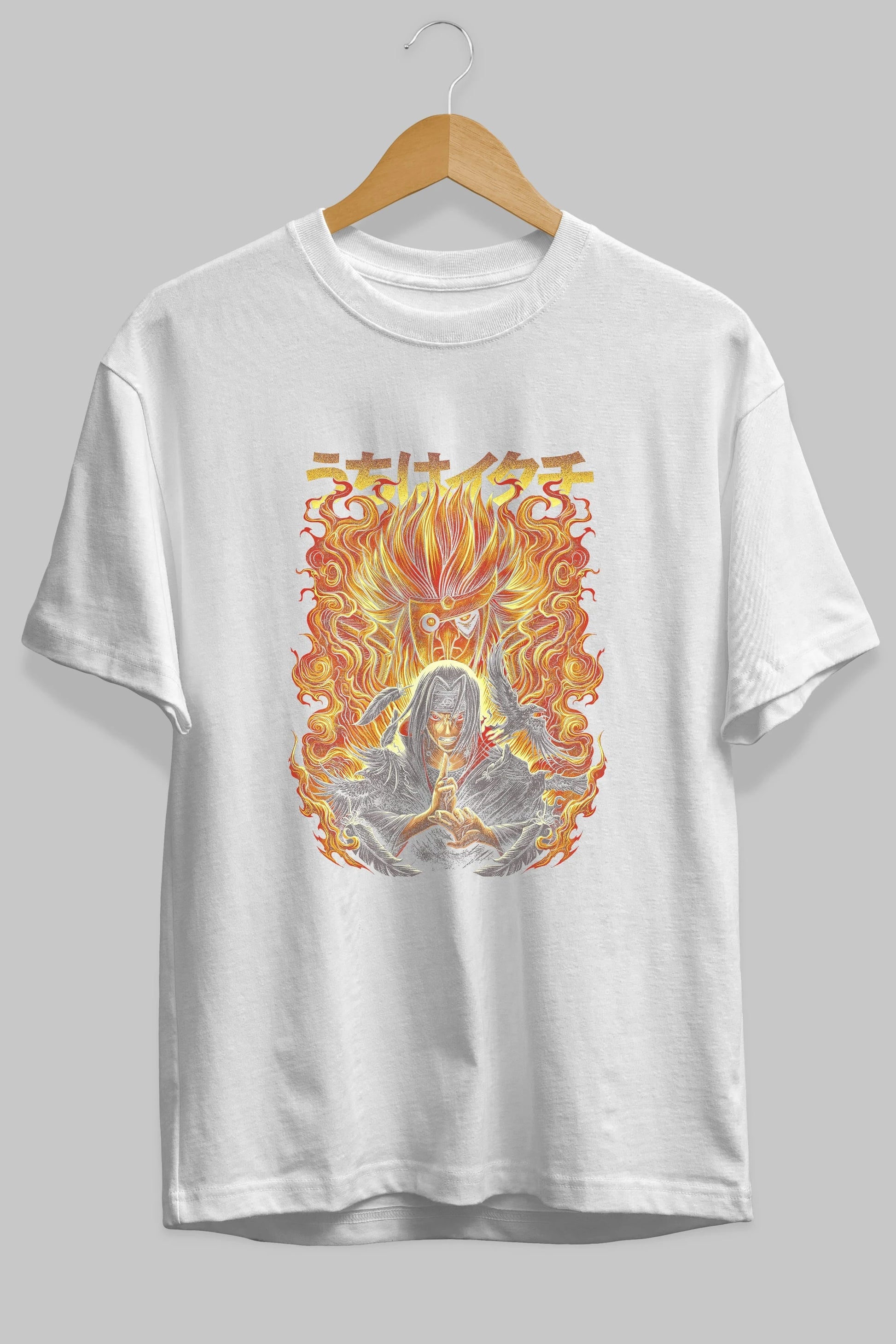 NARUTO ITACHI UCHIHA Anime Ön Baskılı Oversize t-shirt %100 pamuk Erkek Kadın Unisex