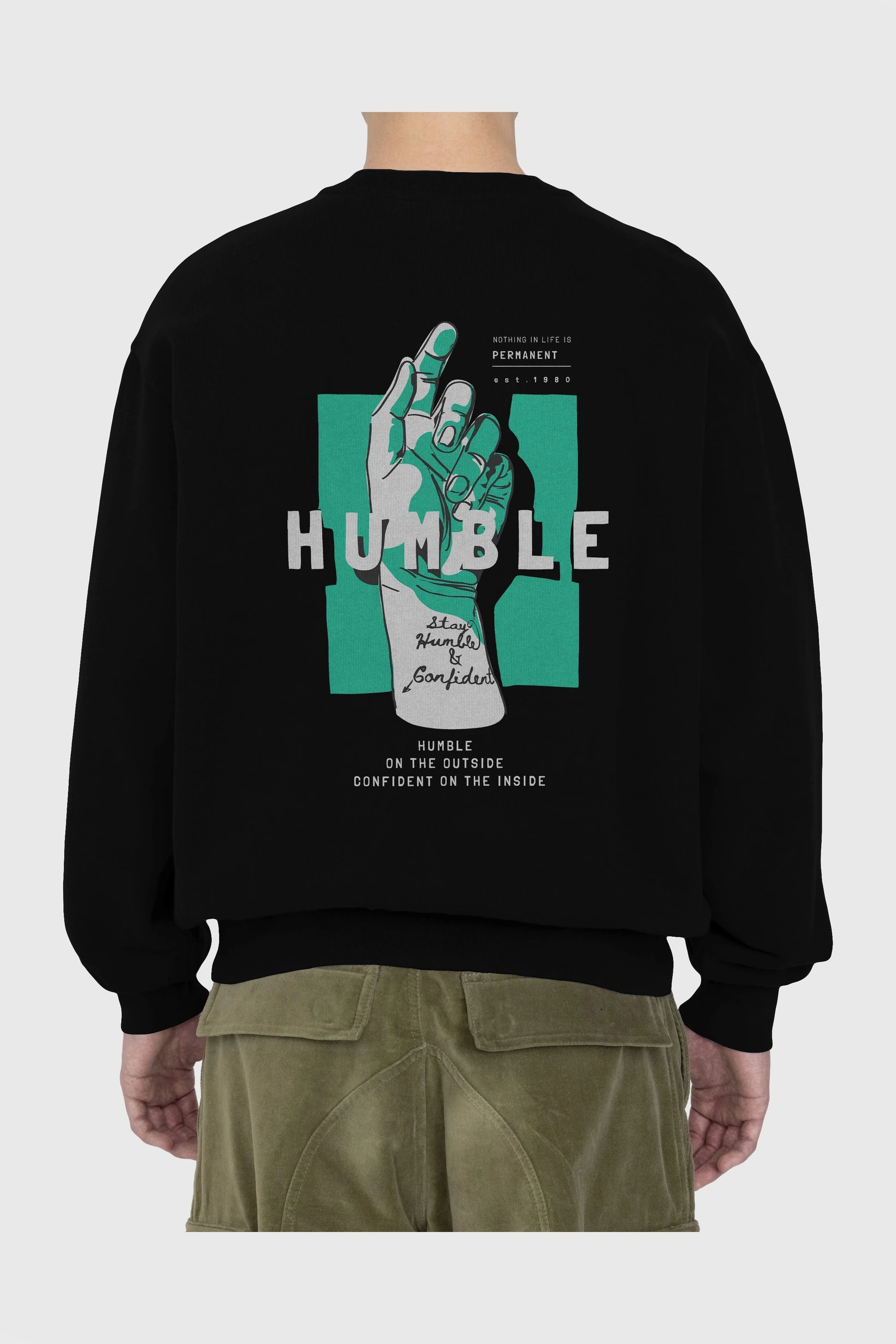 Humble Arka Baskılı Oversize Sweatshirt Erkek Kadın Unisex